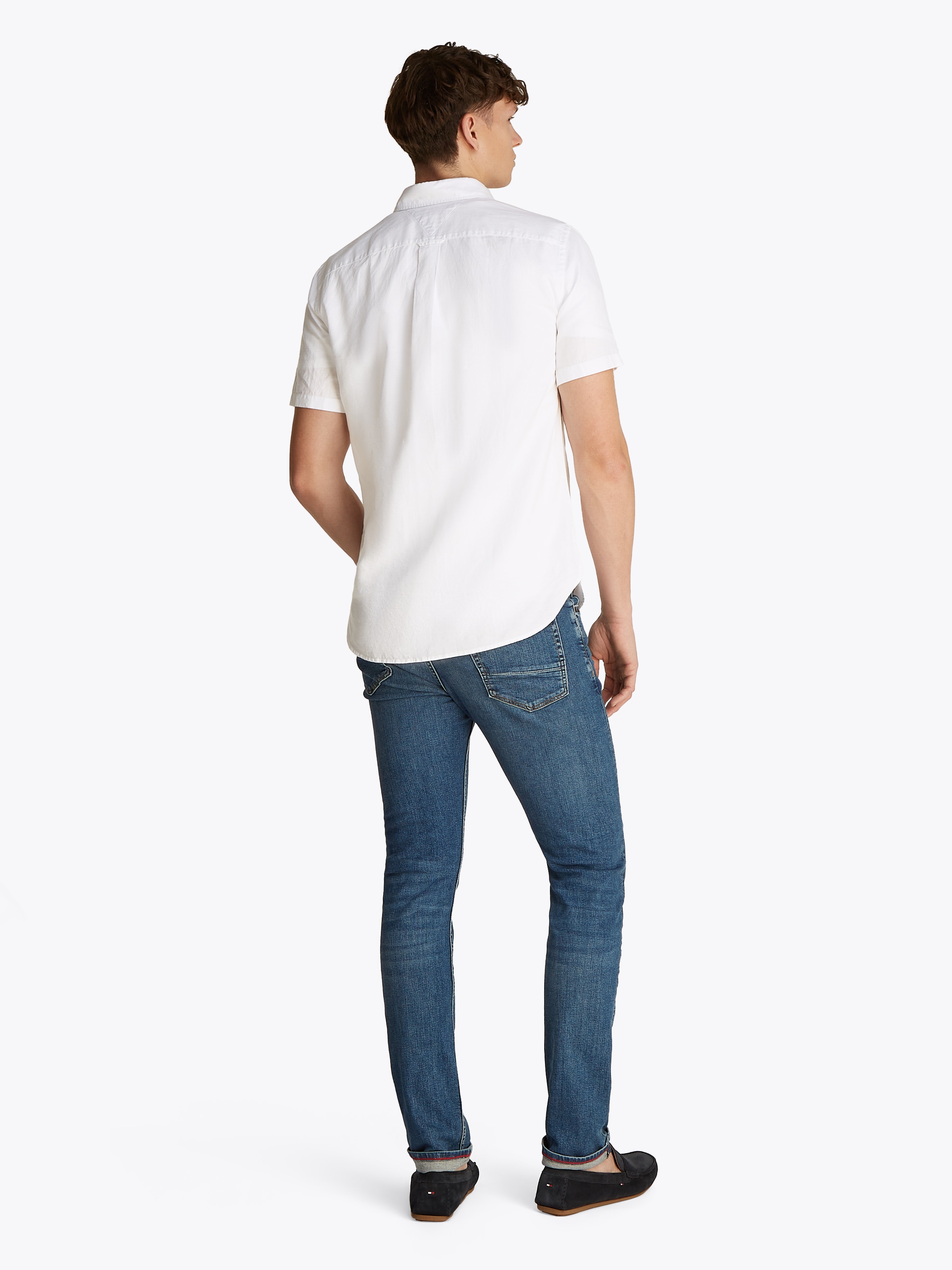 Tommy Hilfiger Kurzarmhemd »LINEN BLEND SOLID  SS Regular Fit SHIRT« mit Button-down-Kragen