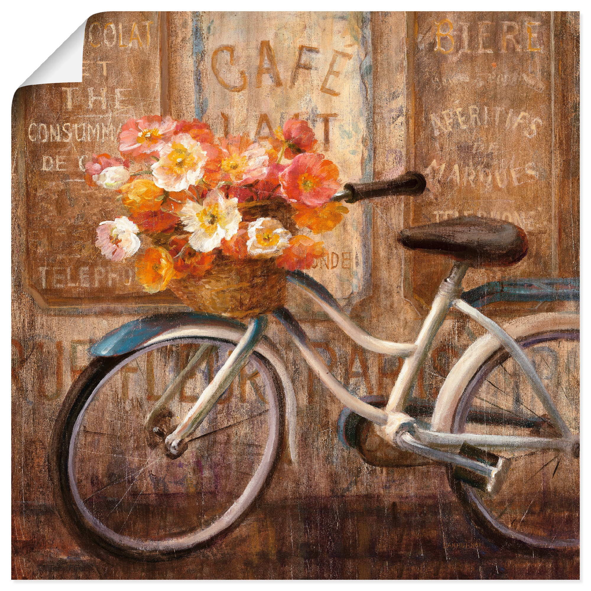 Artland Wandbild »Triff mich im Cafe II«, Fahrräder, (1 St.), in vielen Größen & Produktarten -Leinwandbild, Poster, Wandaufkleber / Wandtattoo auch für Badezimmer geeignet