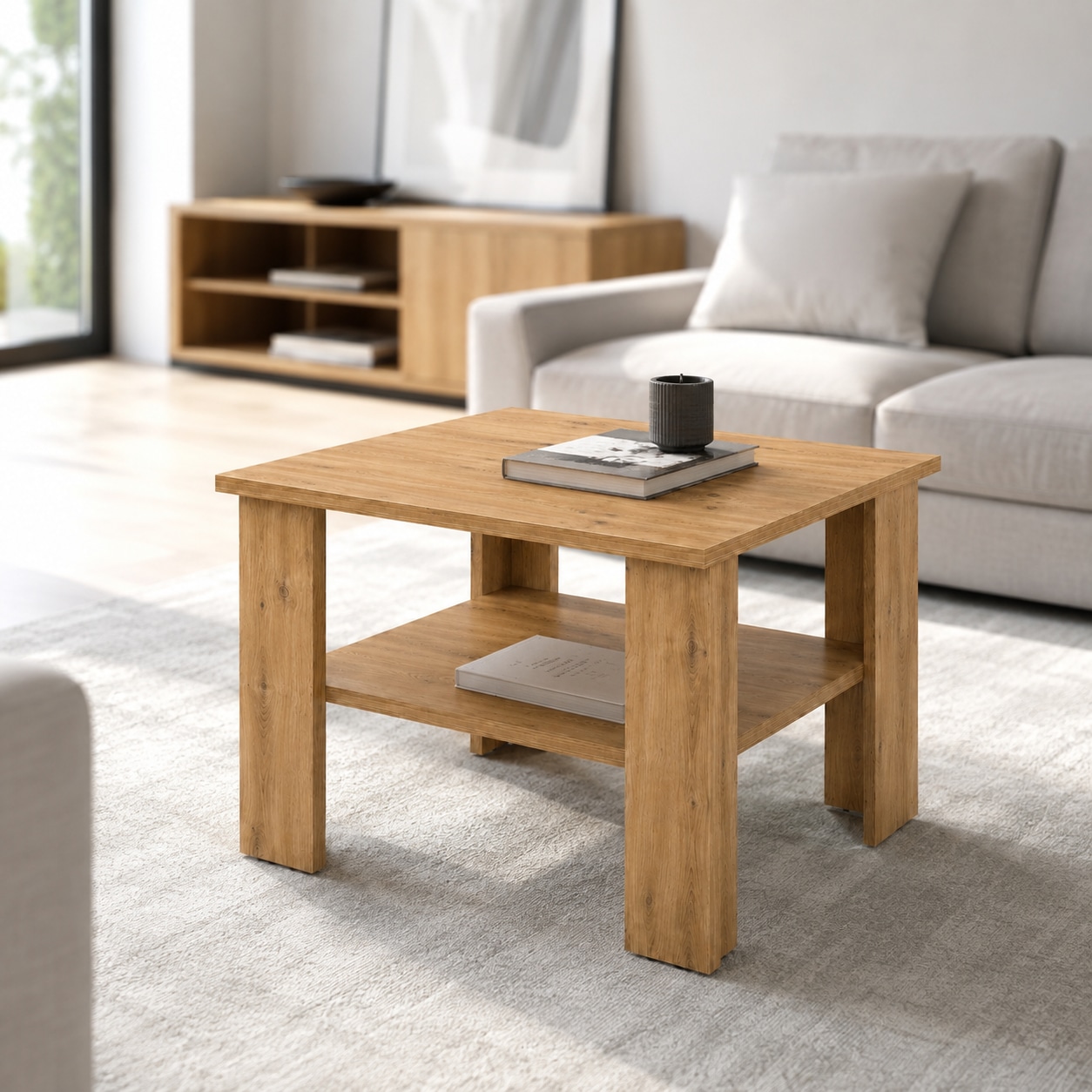 OTTO home Couchtisch »CT 2 Wohnzimmertisch, Sofatisch, Beistelltisch, Kaffeetisch« Mit Ablage, quadratisch/rechteckig, weiß Hochglanz oder Artisan-Dekor