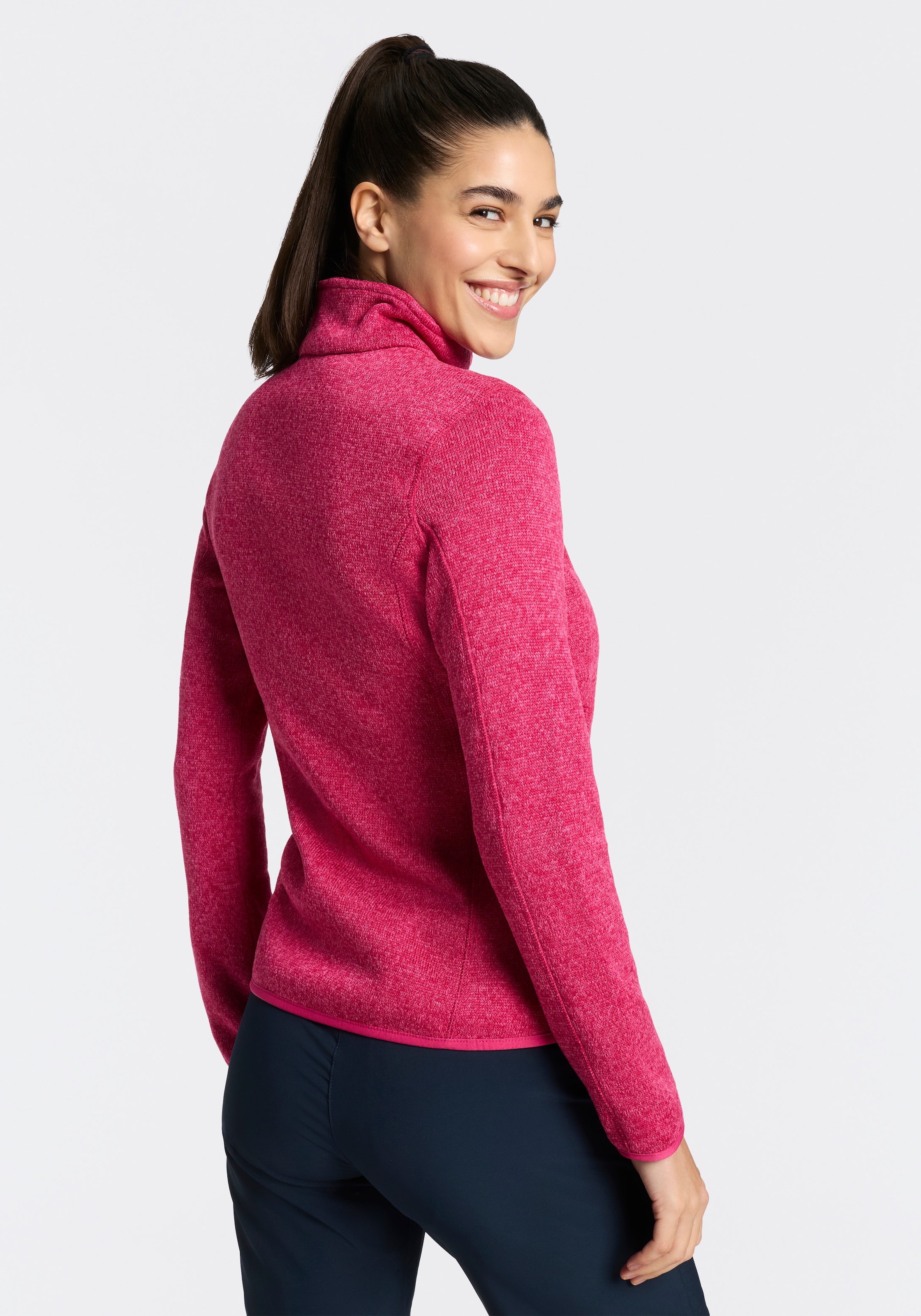 CMP Strickfleecejacke »KNITTED MELANGE FLEECE WOMAN JACKET« Wärmeisolierend & Schnell trocknend & Atmungsaktiv, Übergangsjacke
