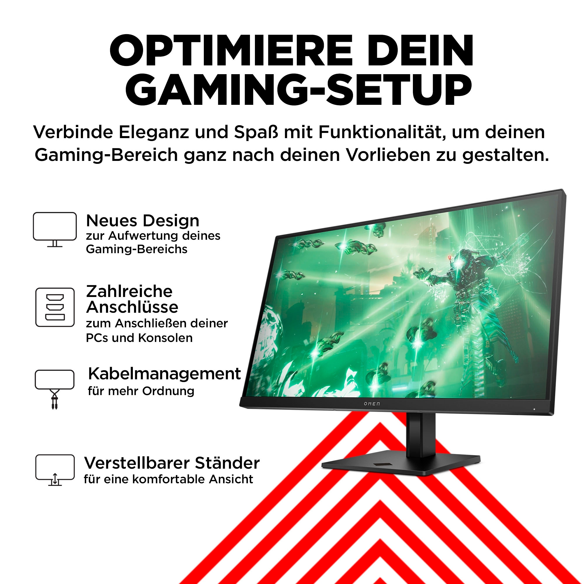 HP Gaming-Monitor »OMEN 27q (HSD-0156-A)«, 68,6 cm/27 Zoll, 2560 x 1440 px, QHD, 1 ms Reaktionszeit, 165 Hz