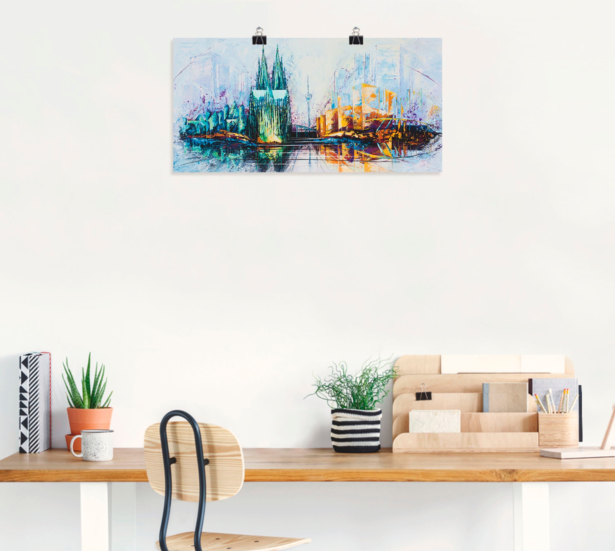Artland Poster »Kölner Dom Skyline 6«, Deutschland, (1 St.), als Alubild, Leinwandbild, Wandaufkleber oder Poster in versch. Größen