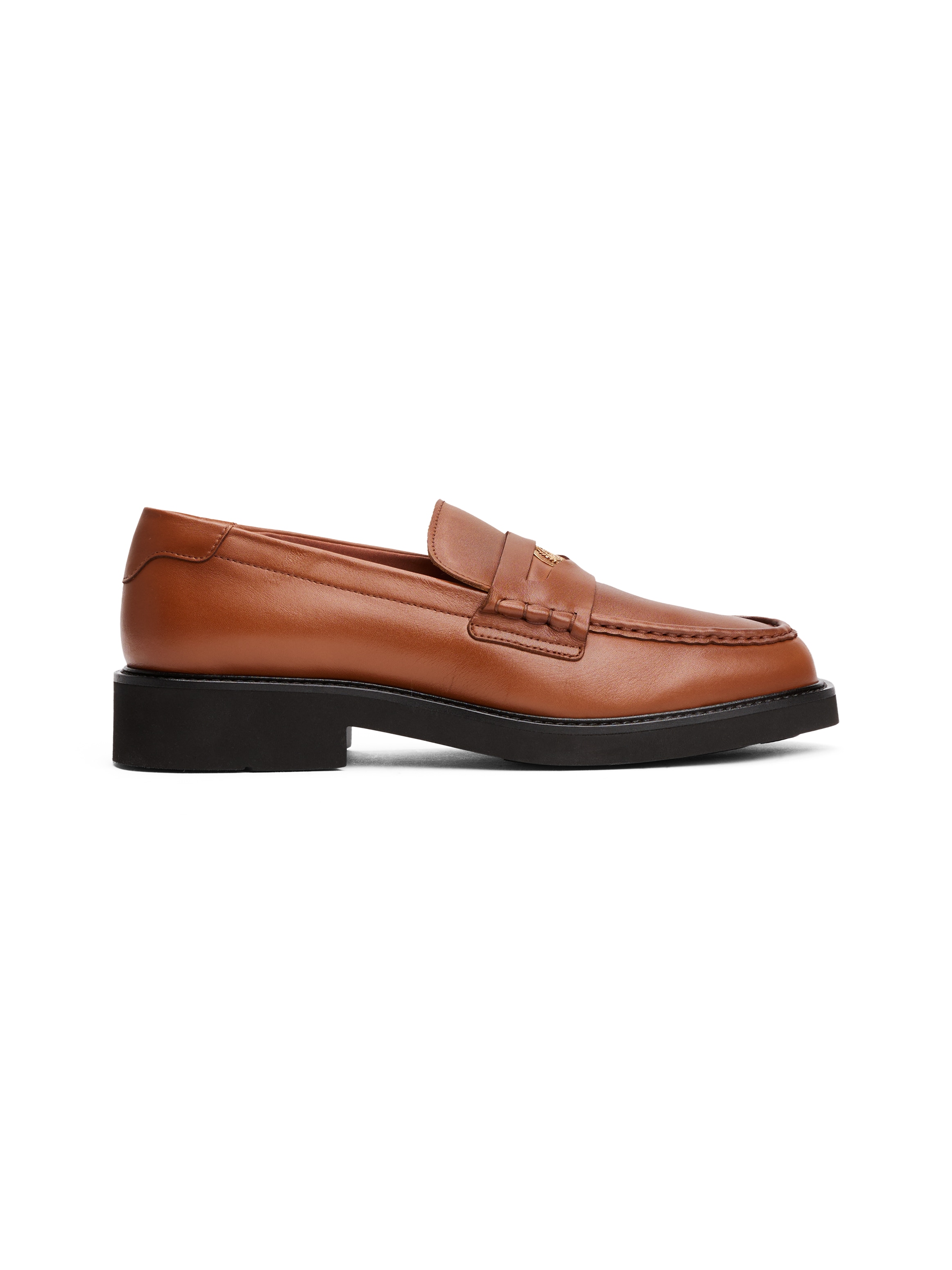 Tommy Hilfiger Loafer »CREST SQUARISH TOE PENNY LOAFER«  , Blockabsatz, Slipper, Businessschuh mit Schmuckelement