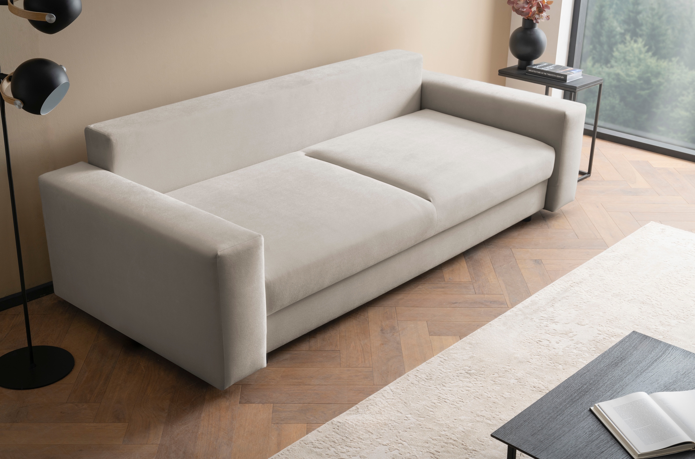 LeGer Home by Lena Gercke Schlafsofa »Imoga, Polster mit Schlaffunktion, 3-Sitzer Sofa, Couch mit Bettkasten«, in modernen Farben und Stoffen, Bettfunktion, Liegefläche: 200x150 cm