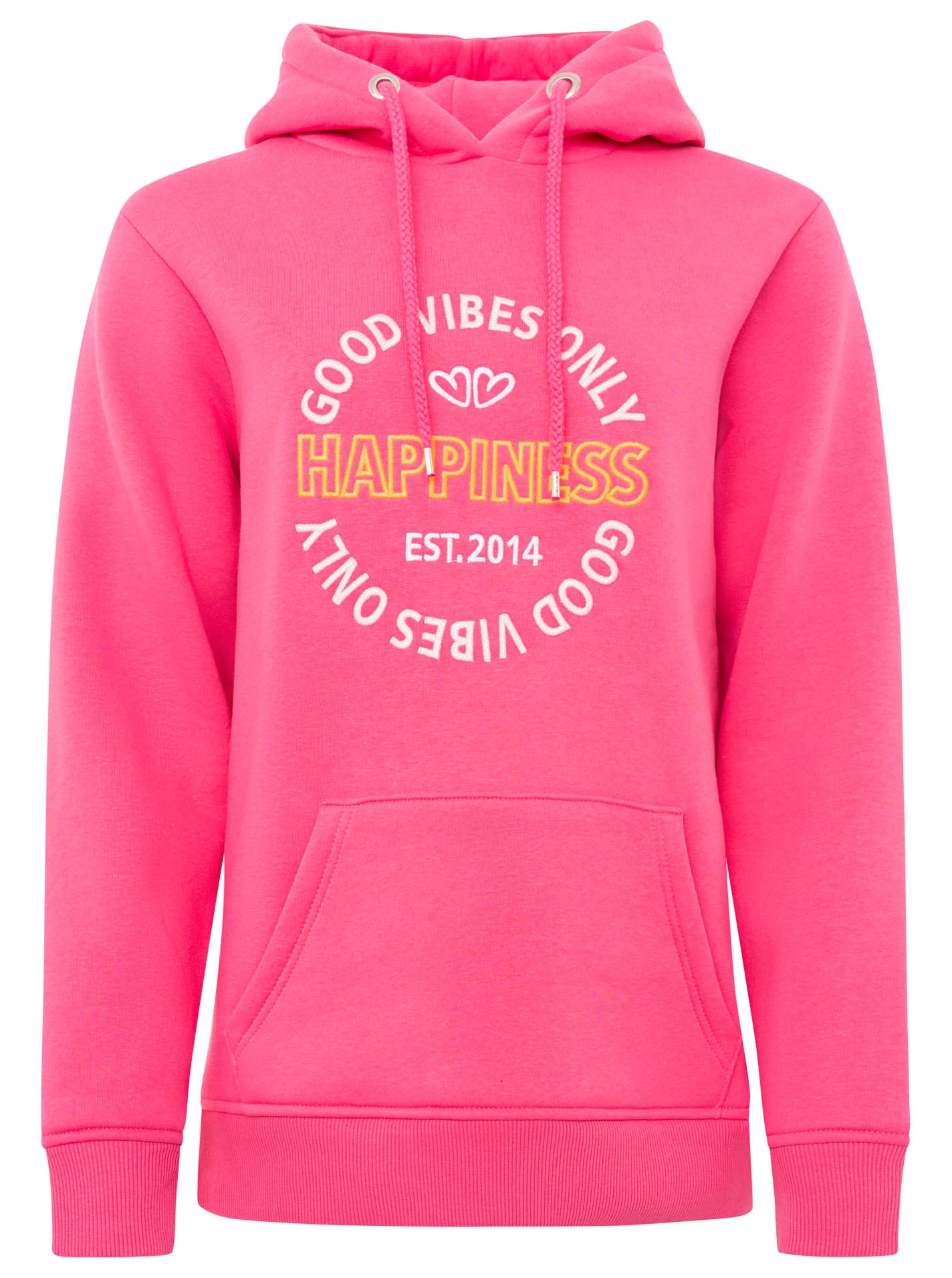 Zwillingsherz Hoodie »"Good Vibes"«, gestickter Schriftzug, Kapuze, Langarm, Kängurutasche, Kordelzug
