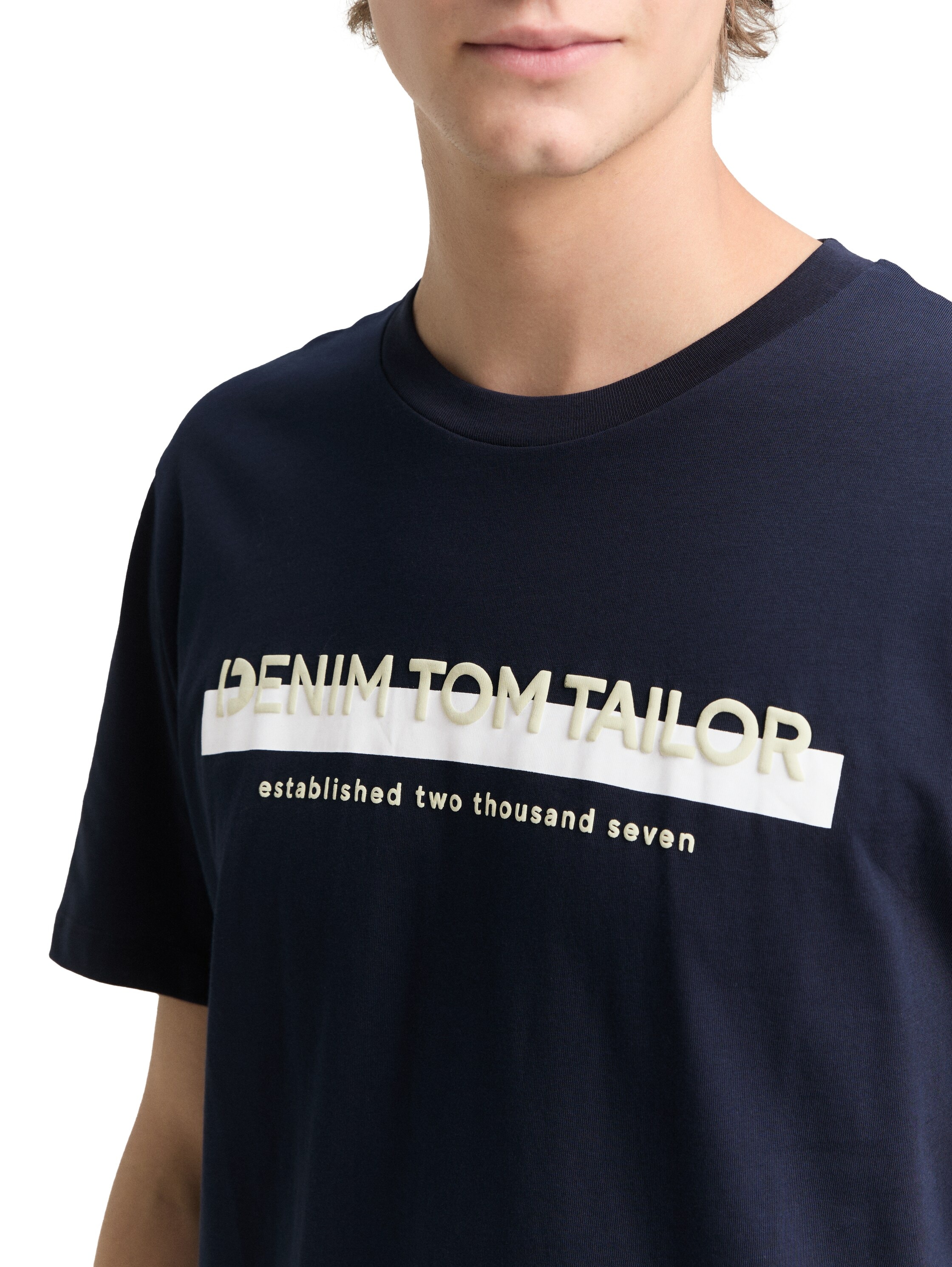 TOM TAILOR Denim T-Shirt mit Logofrontprint