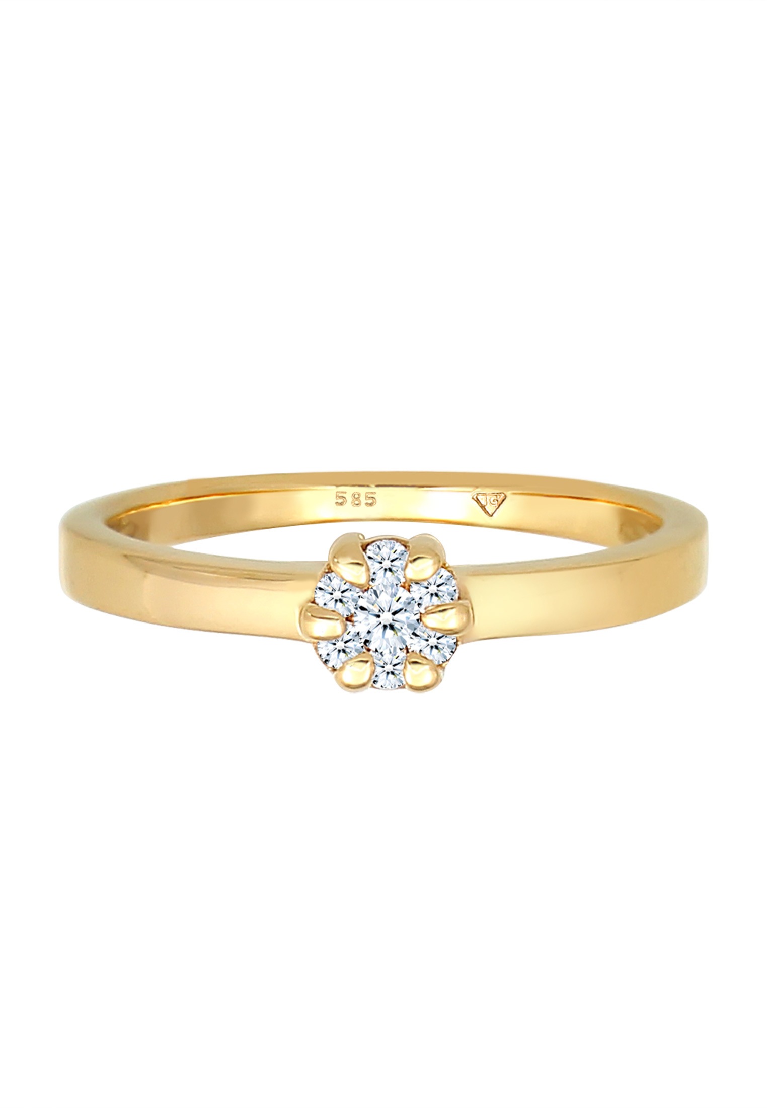 Elli DIAMONDS Verlobungsring »Ring Diamant Weiß Brillantschliff (0.12 ct) 585 Gelbgold«