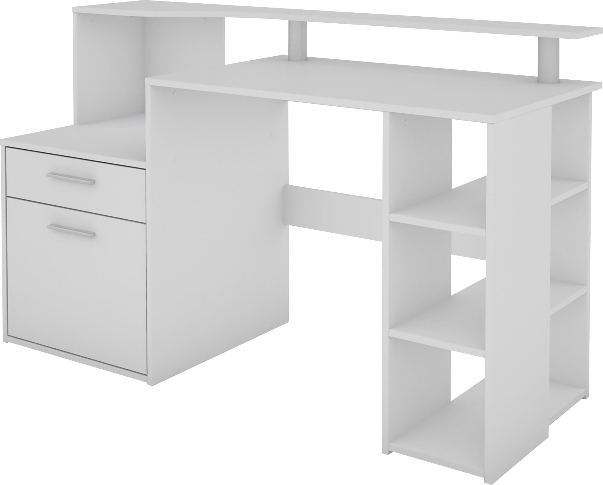 byLIVING Schreibtisch »Louise«, Breite 140 cm, Regal-Schreibtisch mit viel Stauraum