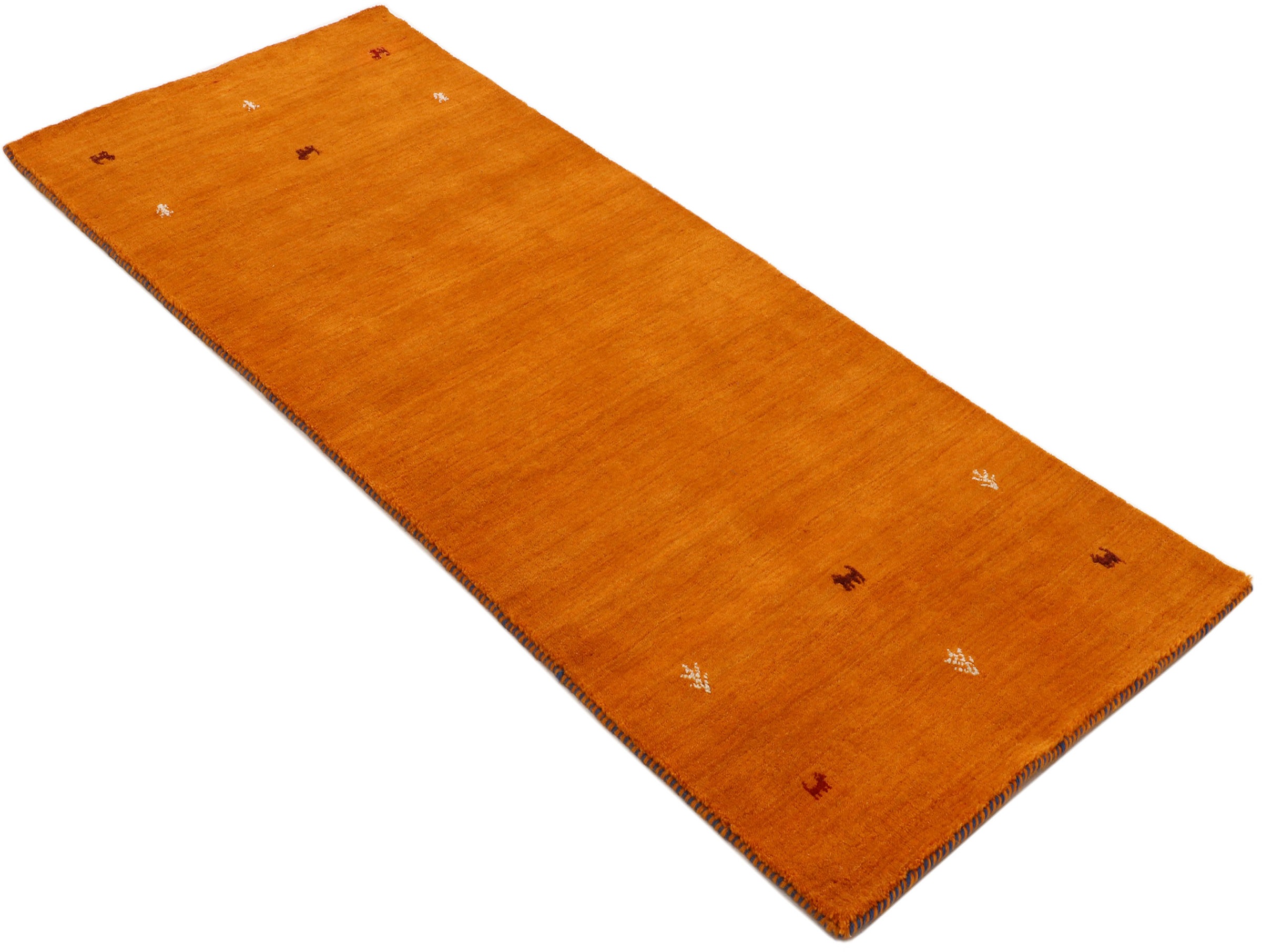 carpetfine Wollteppich »Gabbeh Uni, auch als Läufer und Rund erhältlich«, rechteckig, 15 mm Höhe, reine Wolle, handgewebt, Gabbeh Loom Tiermotiv, große Farbauswahl