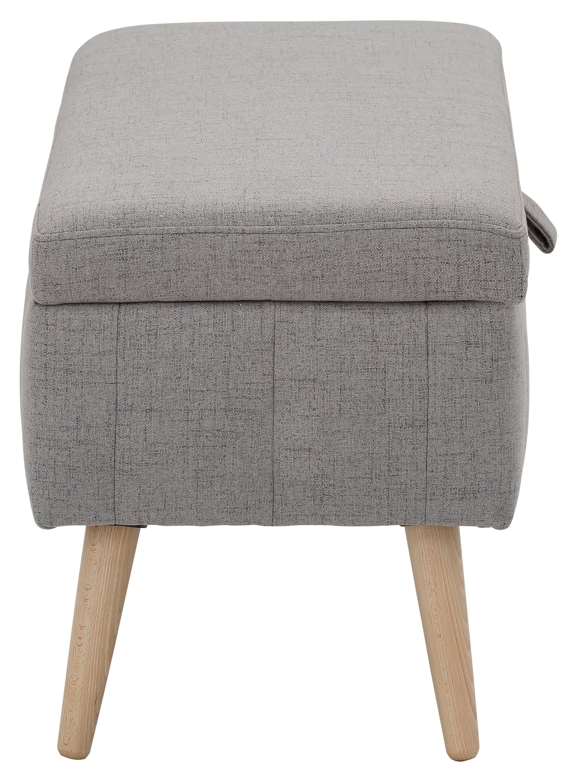 OTTO home Truhenbank »AMIRA Sitzbank mit Stauraum, Maße B/T/H: 81/36/43 cm« mit Staufach, in 3 Bezugsqualitäten mit feiner Steppung