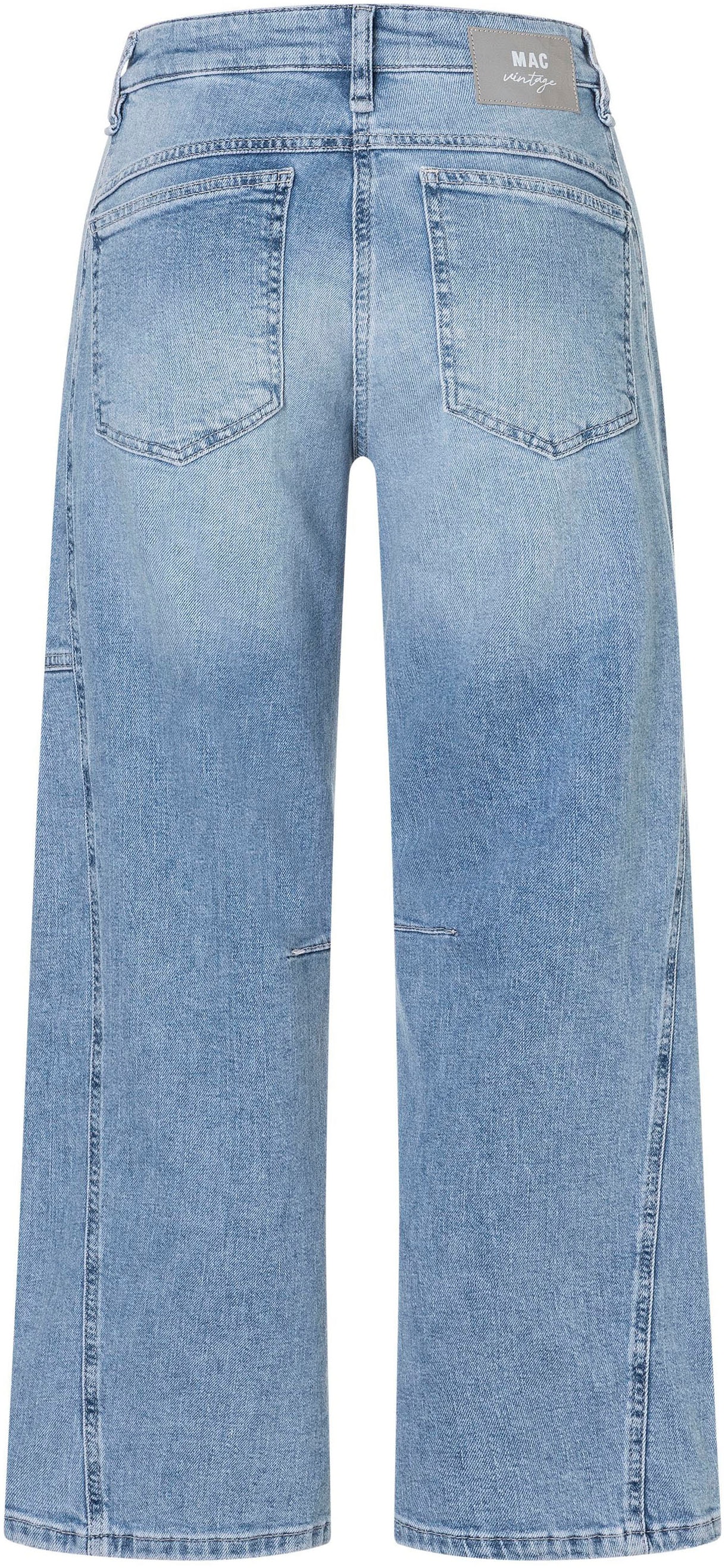 MAC 5-Pocket-Jeans »OHIO Barrel« Barrel Fit, Naht-Detail auf Kniehöhe