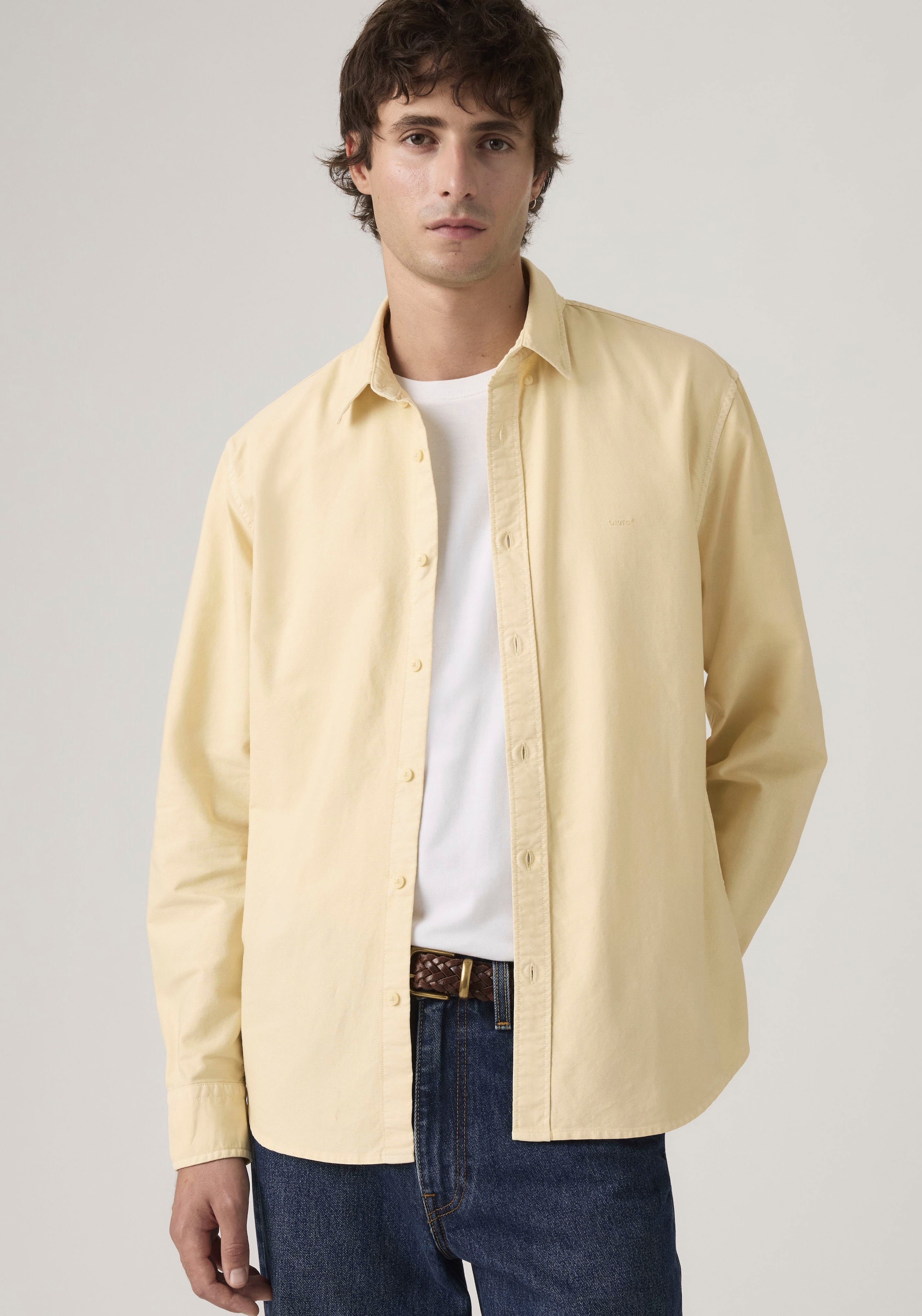 Levi's® Langarmhemd »AUTHENTIC BUTTON DOWN« mit Ton-in-Ton Logostickerei auf der Brust