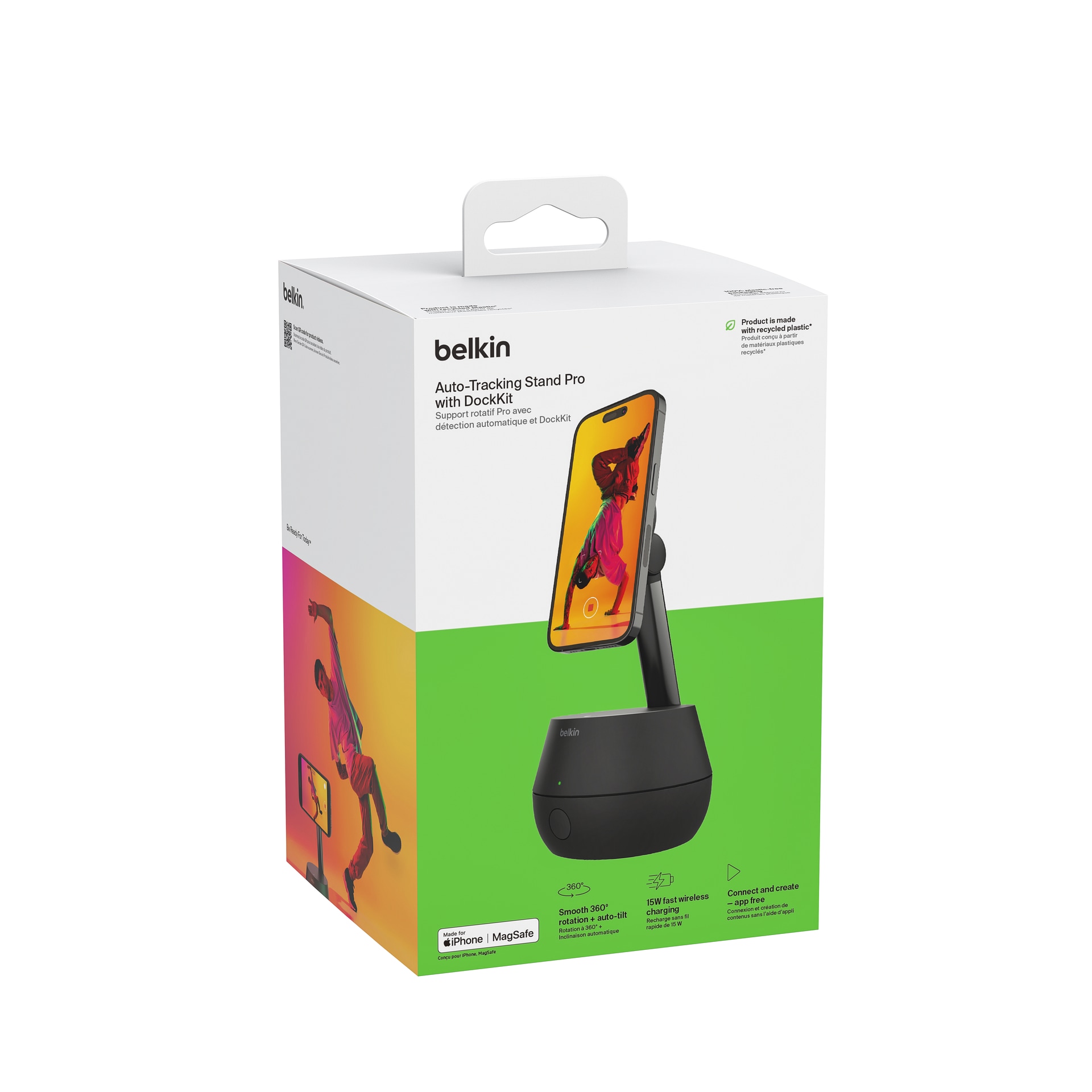 Belkin Wireless Charger »Stage Auto-Tracking-Ständer Pro mit DockKit«, für Apple iPhone 12/13/14/15 mini/Pro/Max/Pro Max/Plus mit MagSafe