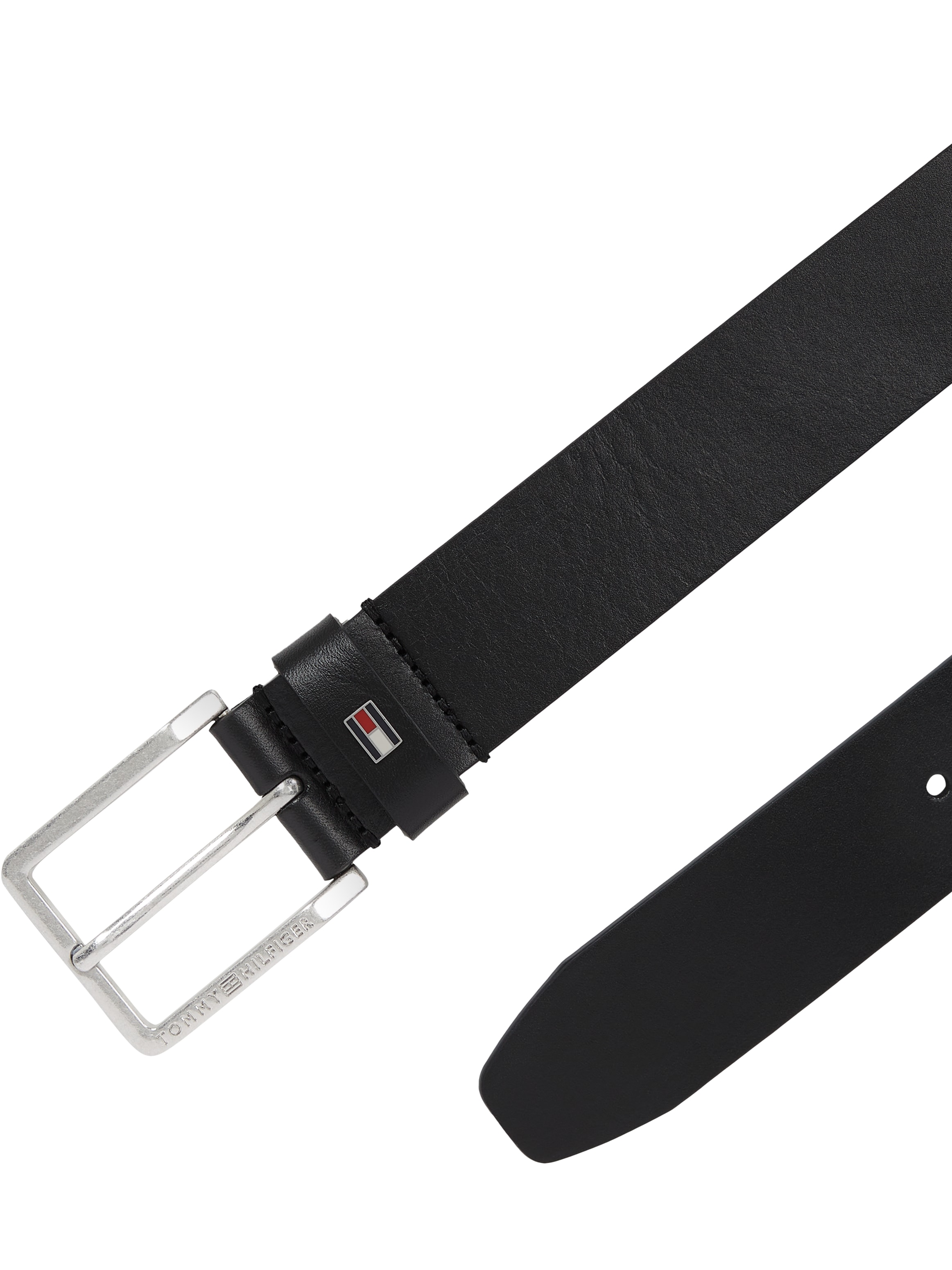 Tommy Hilfiger Ledergürtel »Oliver«, mit Kontrast-Schnalle und Logoschlaufe