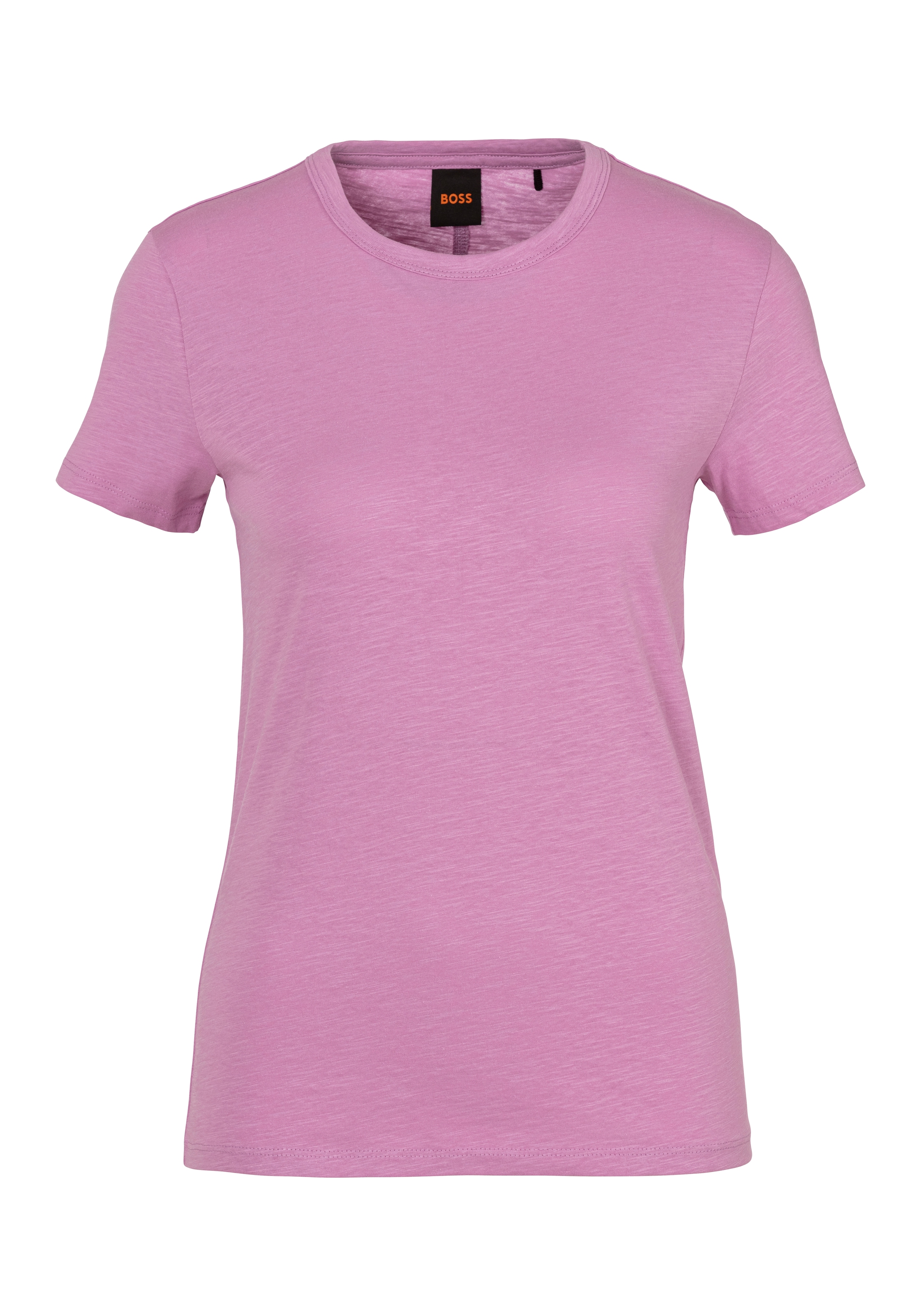 T-Shirt »C_Elogo Premium Damenmode«, mit kontrastfarbenem BOSS-Schriftzug