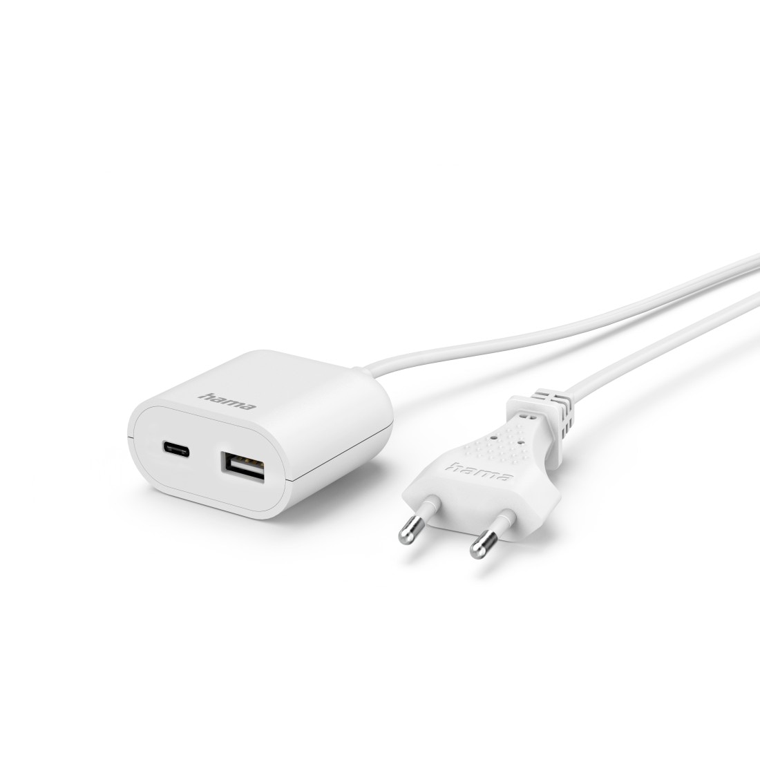 Hama USB-Ladegerät »USB Netzteil mit 1,9 m langem Kabel, 3,5A, 1x USB A, 1x USB C, Weiß«