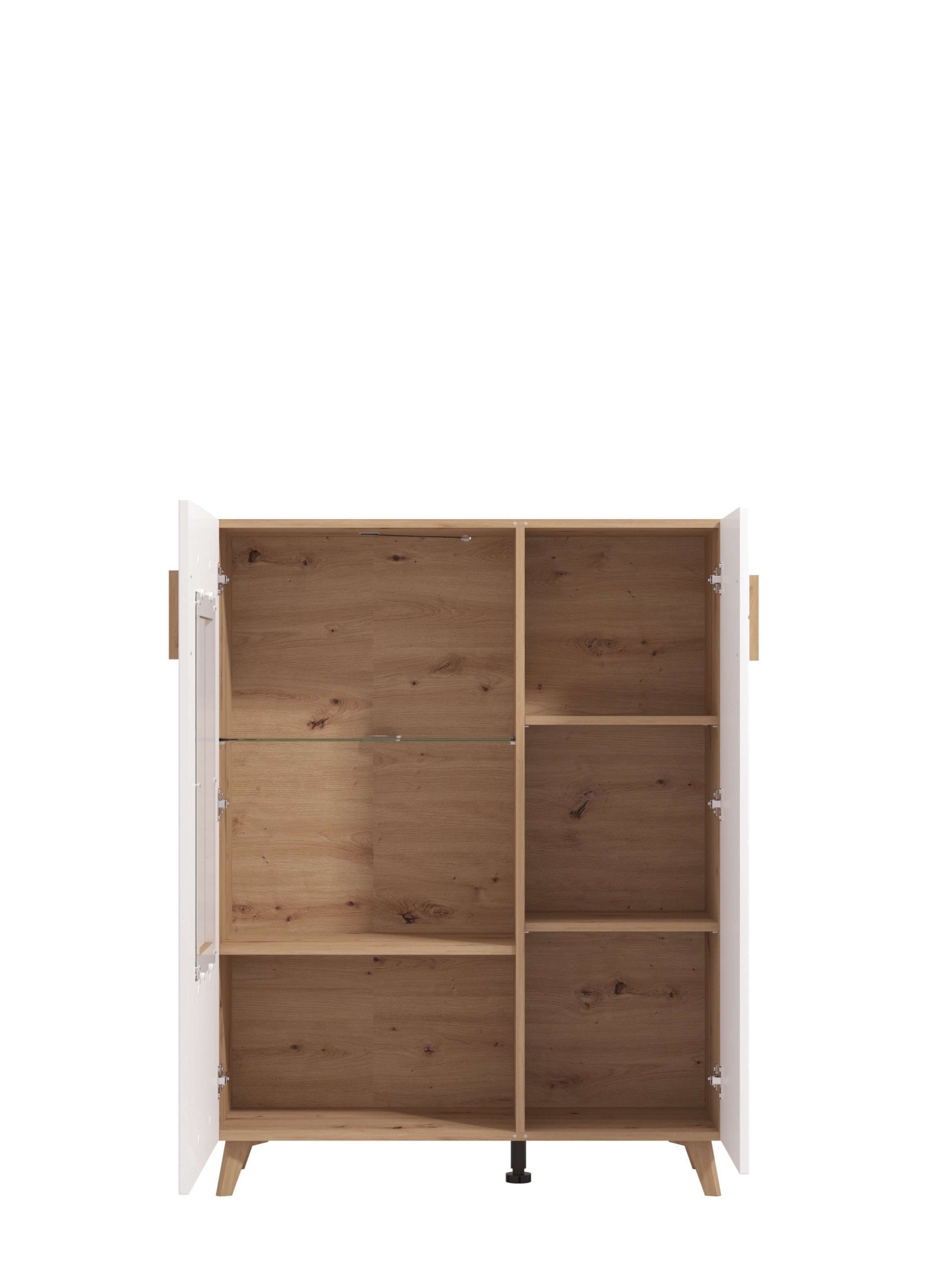 INOSIGN Wohnzimmer-Set »Bretagna Wohnwand, Mediawand, Anbauwand, TV-Wand, Breite 302 cm«, (Komplett-Set, 4 St.), Set besteht aus 2 Vitrinen, TV-Board und Wandregal, in Artisan Eiche