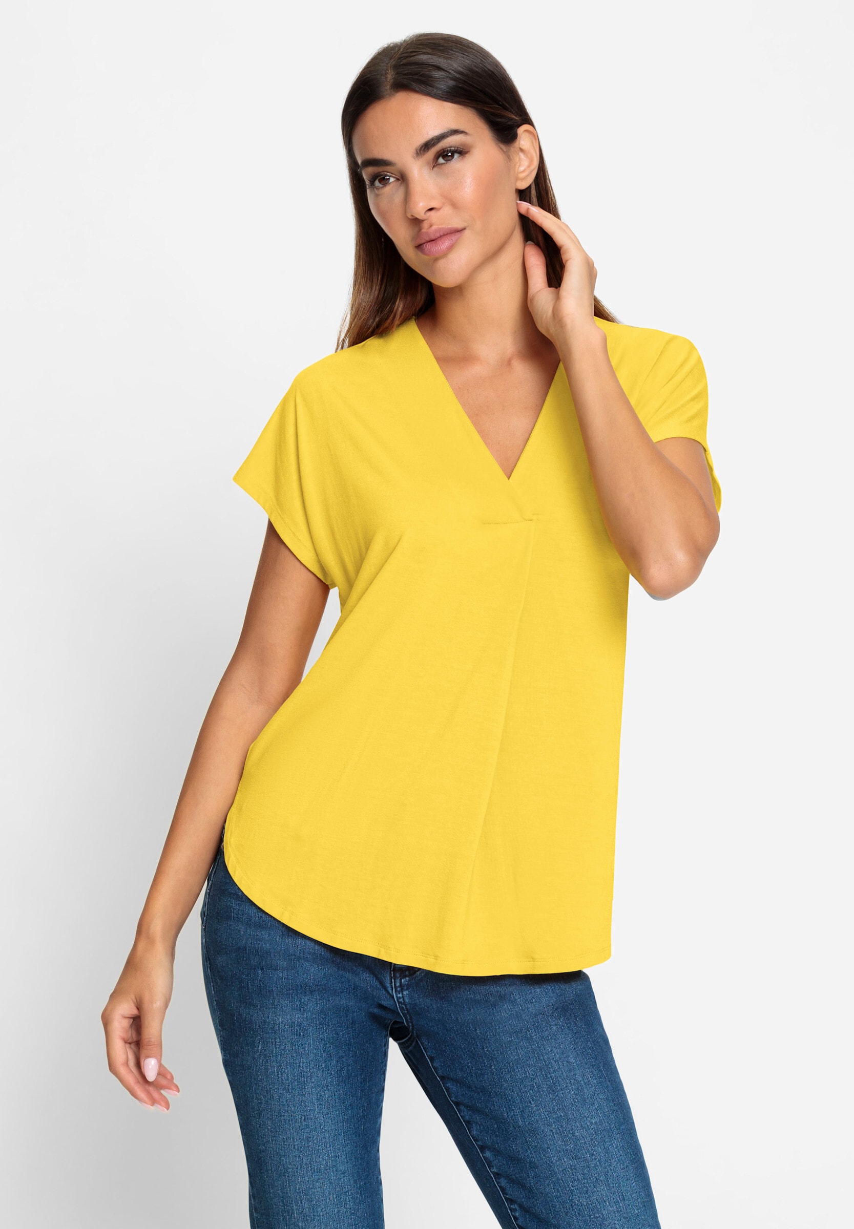 heine T-Shirt »Shirtbluse Kurzarmshirt mit V-Ausschnitt«