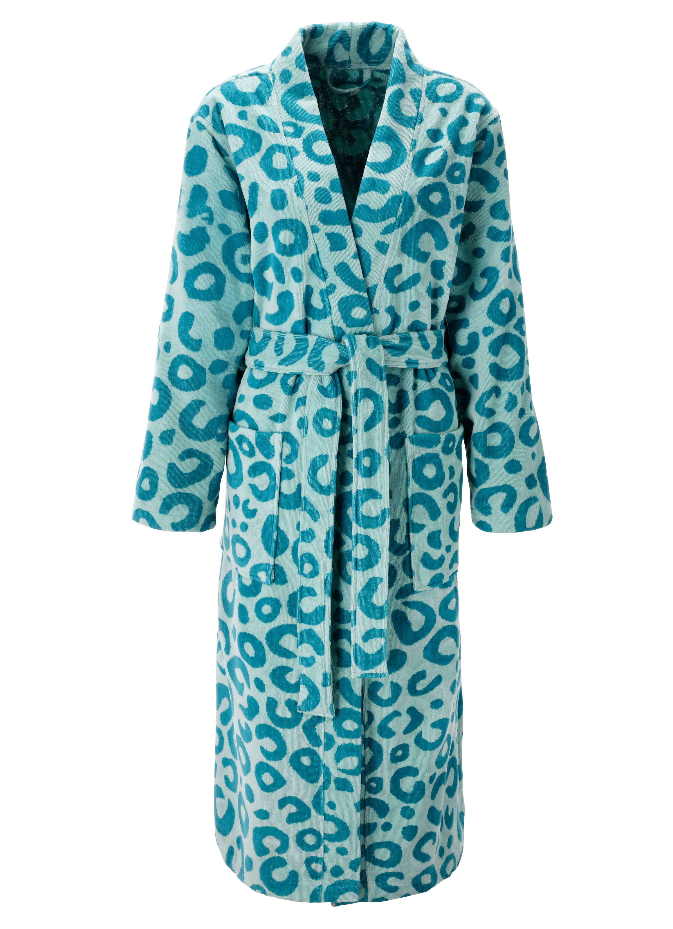 OTTO home Unisex-Bademantel »Anna Leo, ideal für Sauna & Spa, Hotelbademantel, Morgenmantel« 1 Stk. für Damen & Herren, mit Taschen, S-3XL, trendiger Animal Print