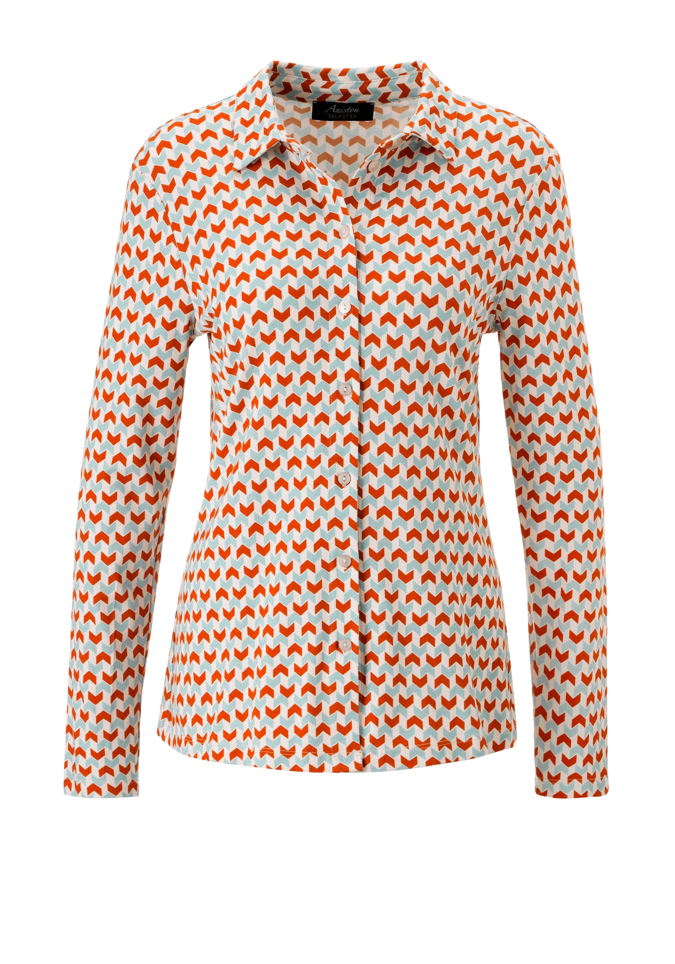 Aniston SELECTED Hemdbluse mit extravaganten, grafischen Retro-Muster - NEUE KOLLEKTION