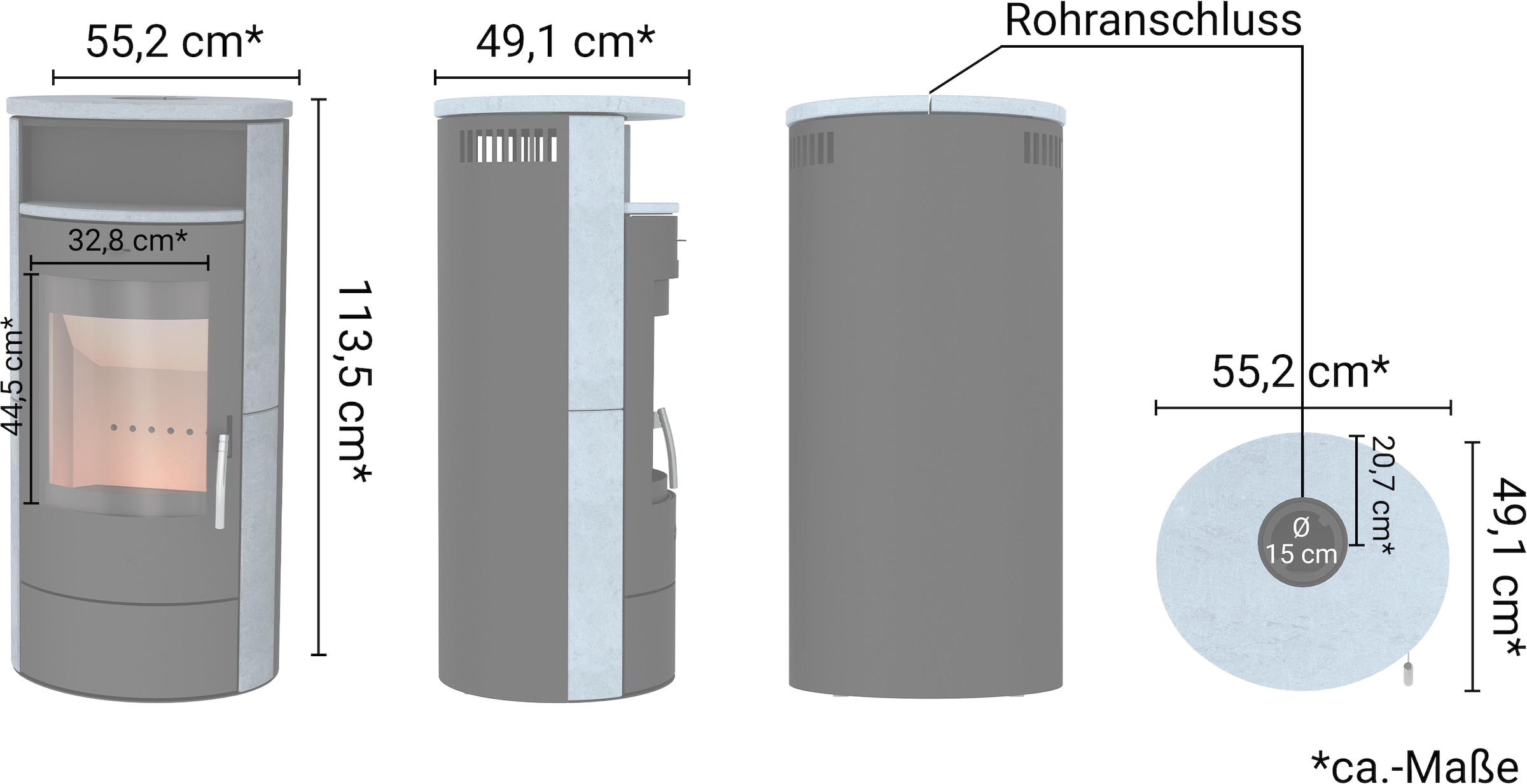 Fireplace Kaminofen »Piacenza Speckstein« Warmhaltefach, selbstschließende Feuerraumtür A1