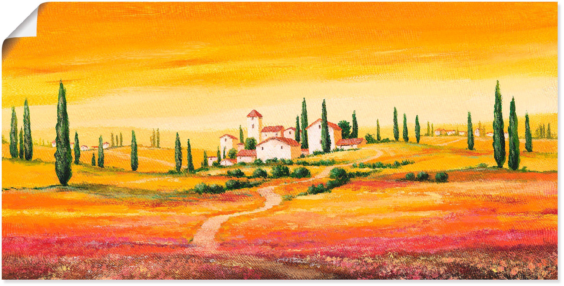 Artland Wandbild »Traumhafte toskanische Landschaft«, Europa, (1 St.), in vielen Größen & Produktarten - Alubild / Outdoorbild für den Außenbereich, Leinwandbild, Poster, Wandaufkleber / Wandtattoo auch für Badezimmer geeignet