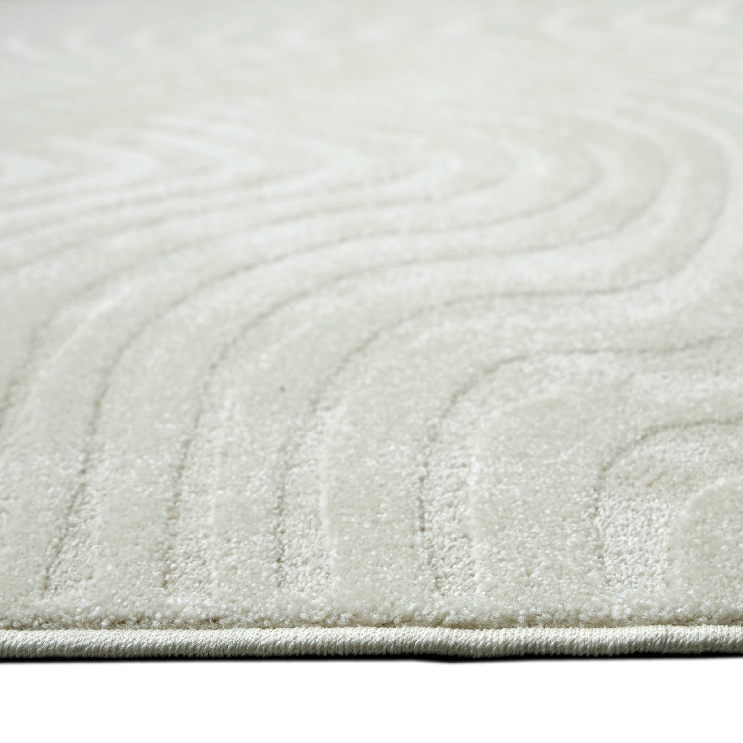 OTTO home Teppich »Vibek, Wellen-Design in Hoch-Tief-Struktur« rechteckig 9 mm Höhe 3D-Effekt, softer Kurzflor, pflegeleicht, Scandi-Look