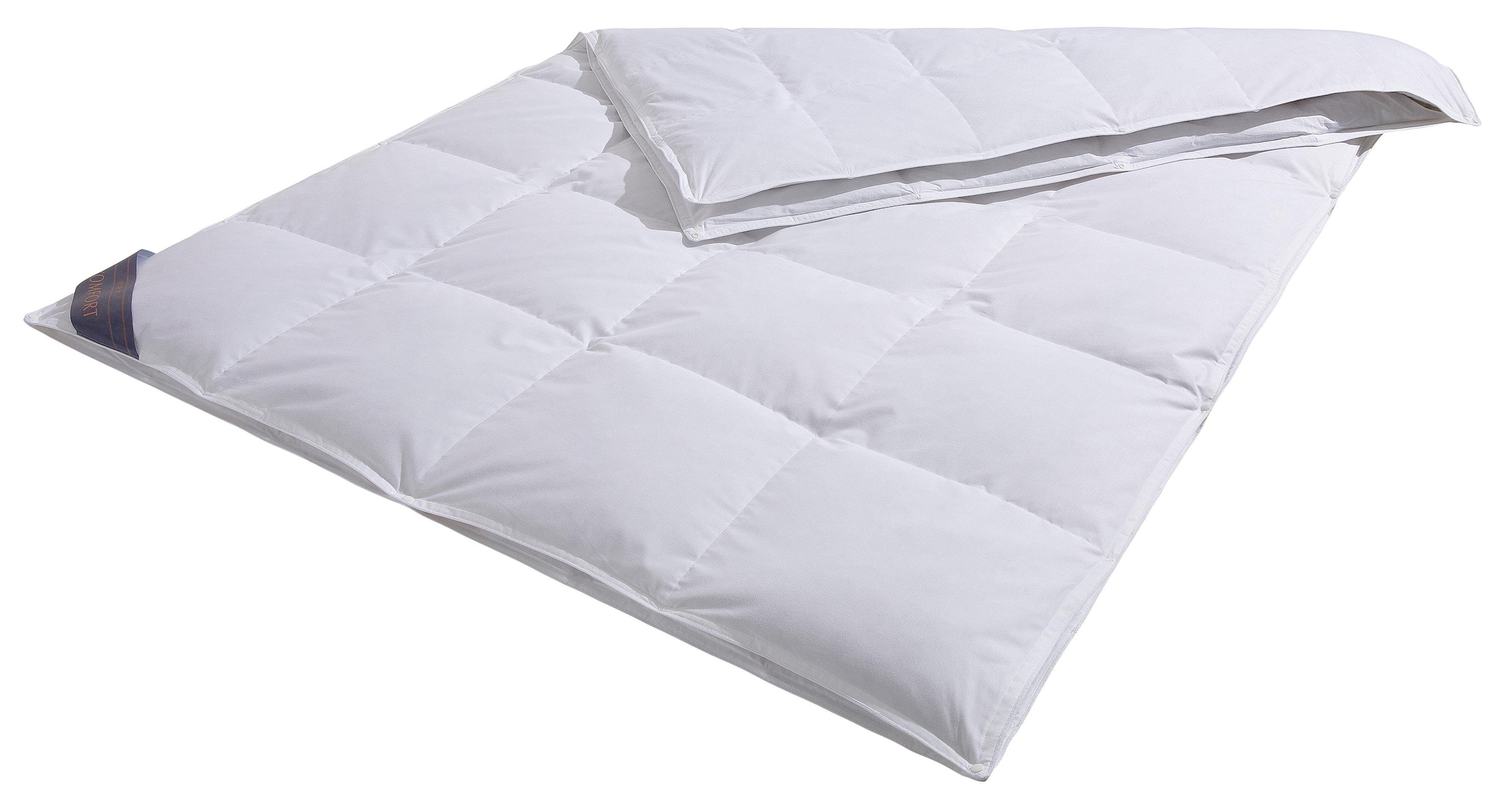 Hanse by RIBECO Daunenbettdecke »Jonas, 4-Jahresbettdecke 135x200 & 155x220 cm«, 4-Jahreszeiten, Füllung 60% Daunen, 40% Federn, Bezug 100% Baumwolle, (1 St.), Schlafkomfort fürs ganze Jahr!