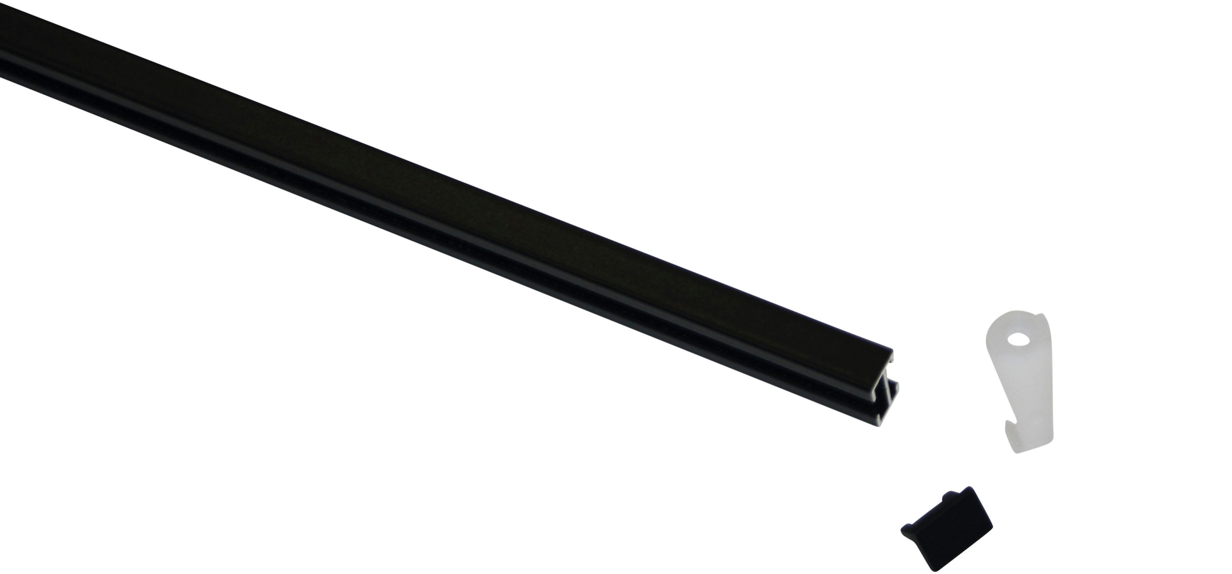 GARDINIA Vorhangschiene »Aluminium-Vorhangschienen Set 1-Lauf Lucy«, 1 läufig-läufig, mit Bohren, Deckenmontage, Aluminium, Deckenträger aus Kunststoff