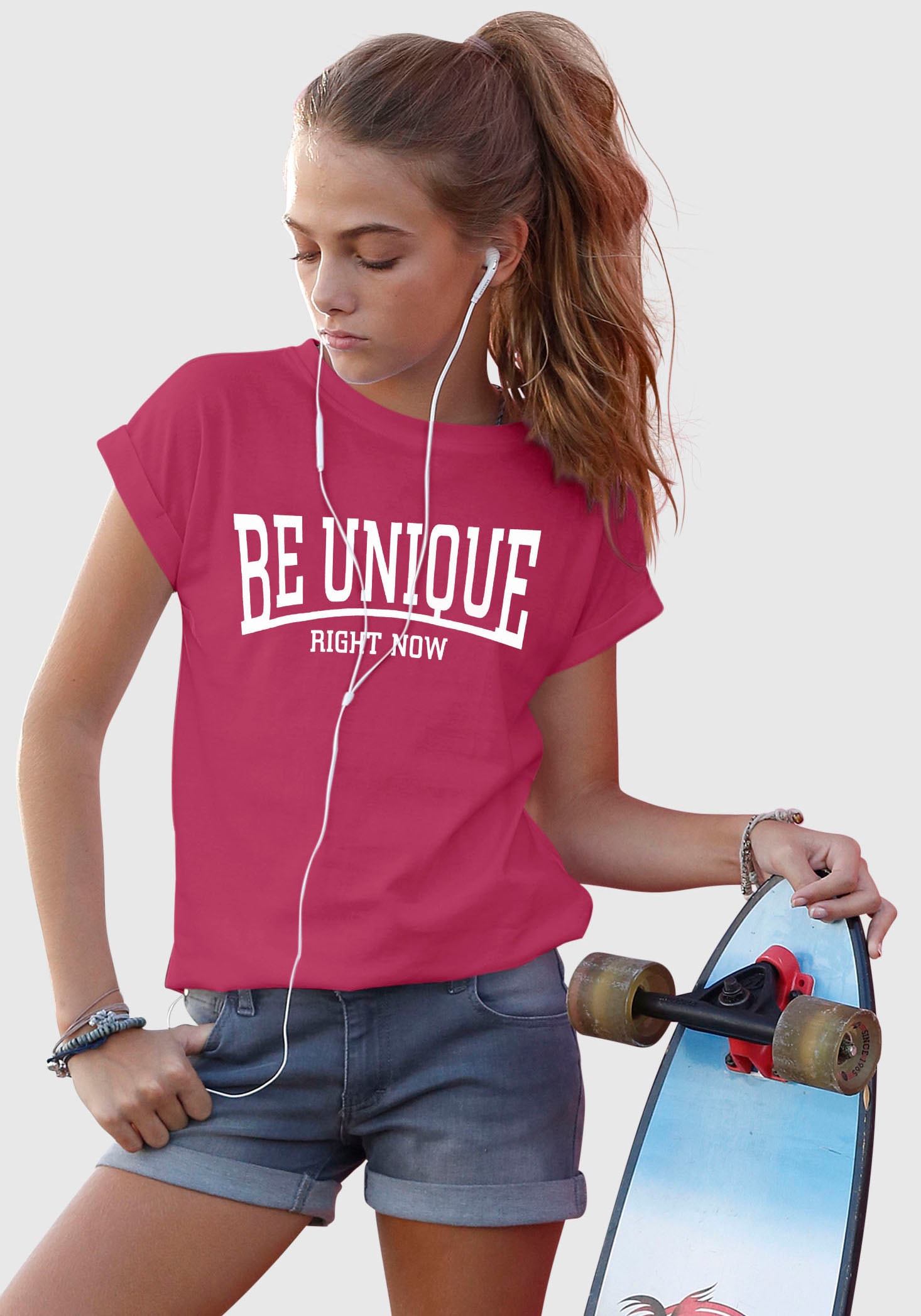 KIDSWORLD T-Shirt »Be - unique right bei legerer now«, in Form OTTO