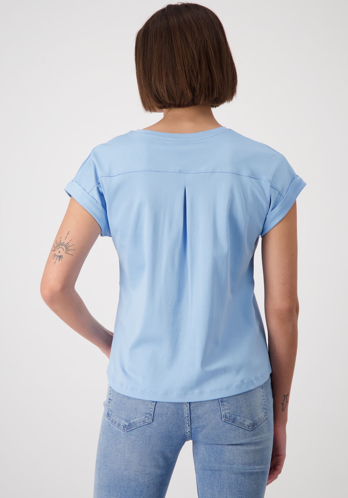 Monari Rundhalsshirt, mit Glitzersteinchen auf der Schulter