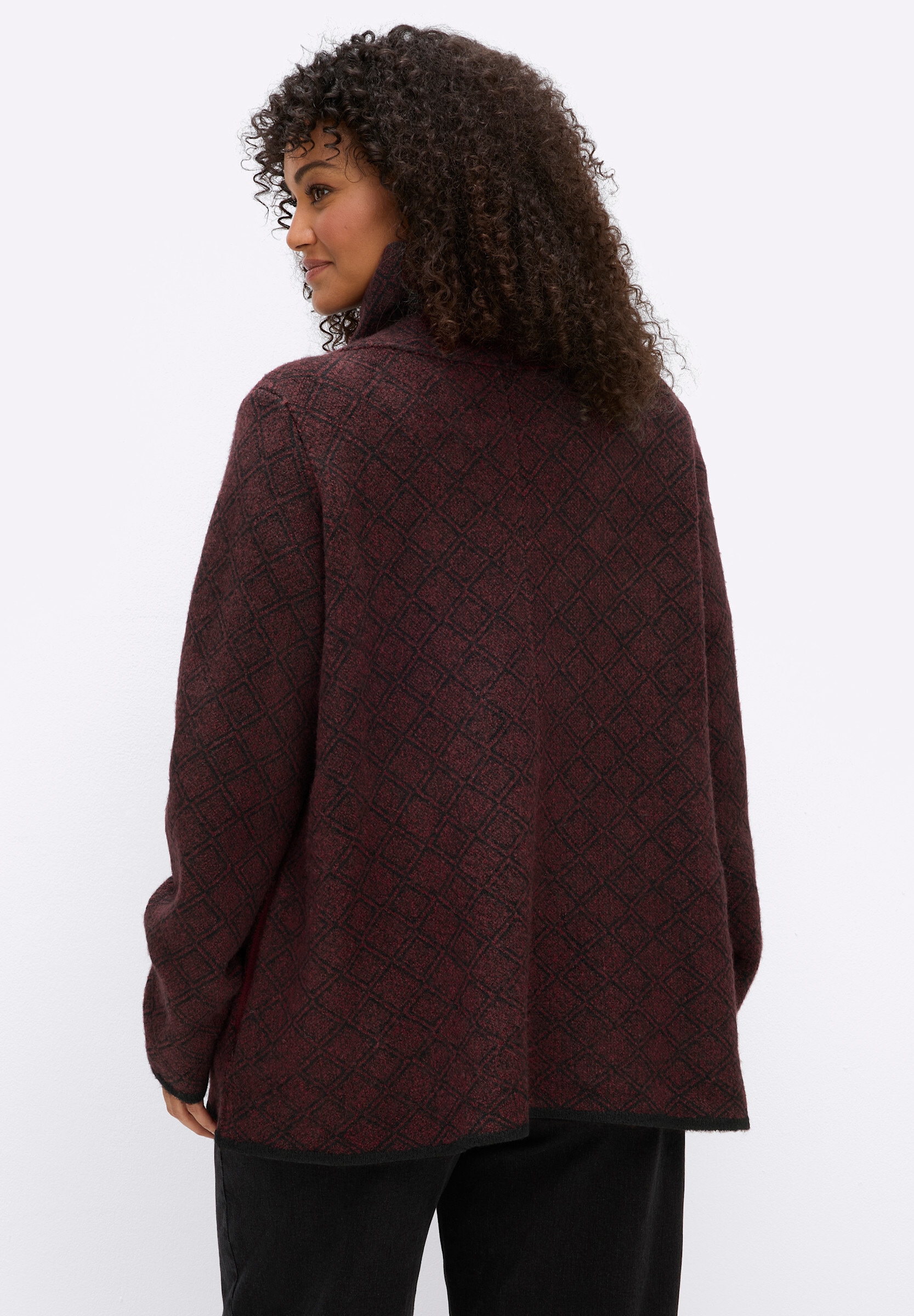 sheego by Joe Browns Cardigan »Jacquard-Strickjacke Jacquardstrickjacke mit asymmetrischem Fall«