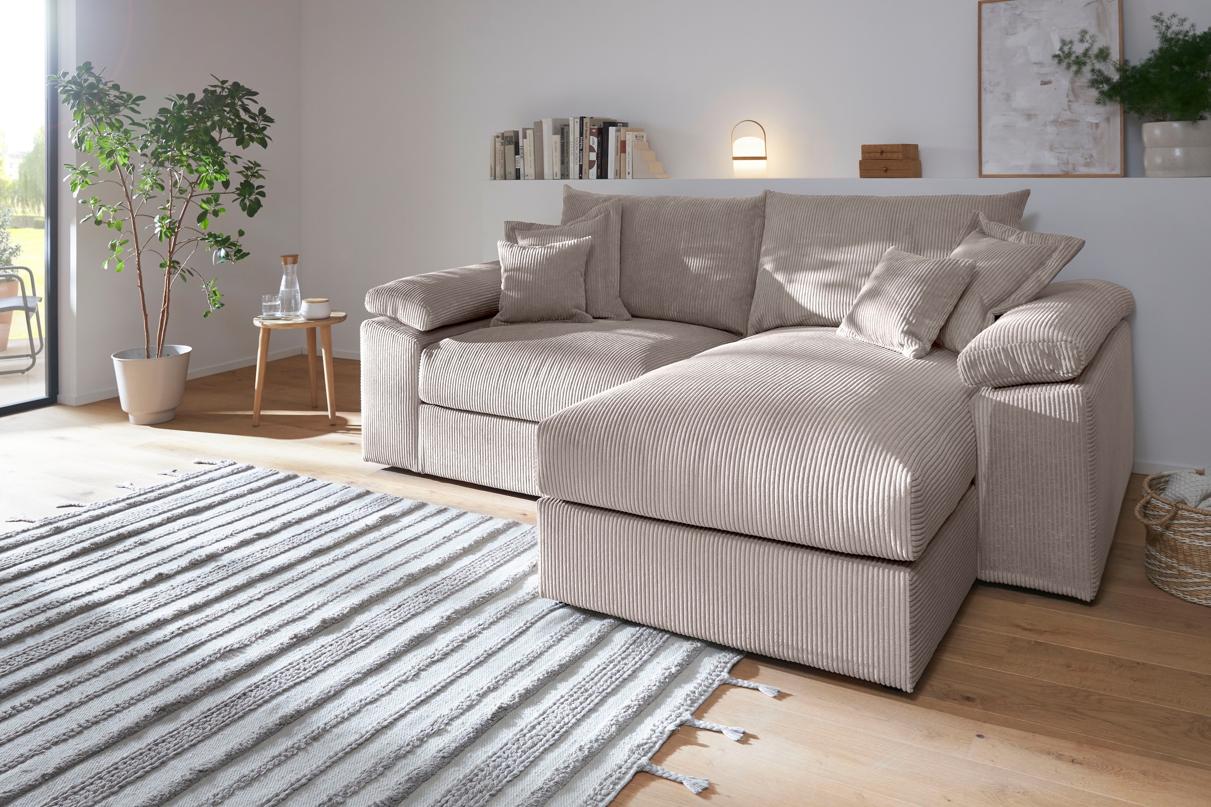 Home affaire Ecksofa »Soft&Cosy XL L-Form - Breite 246 cm«, Mega-Sofa, in Cord, Federkern-Polsterung