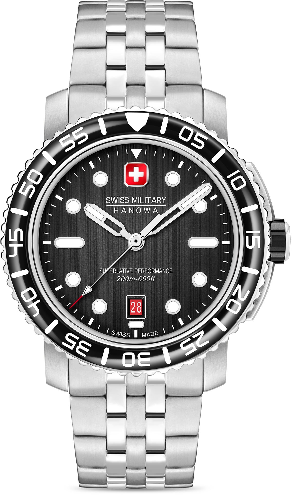 Quarzuhr »BLACK MARLIN, SMWGH0001702«, Armbanduhr, Herrenuhr, Schweizer Uhr, Datum,...