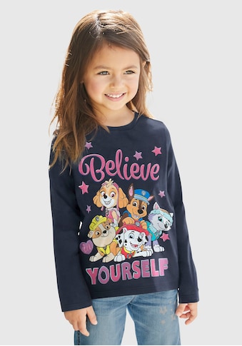 Langarmshirt, Schriftzug mit PAW PATROL Team