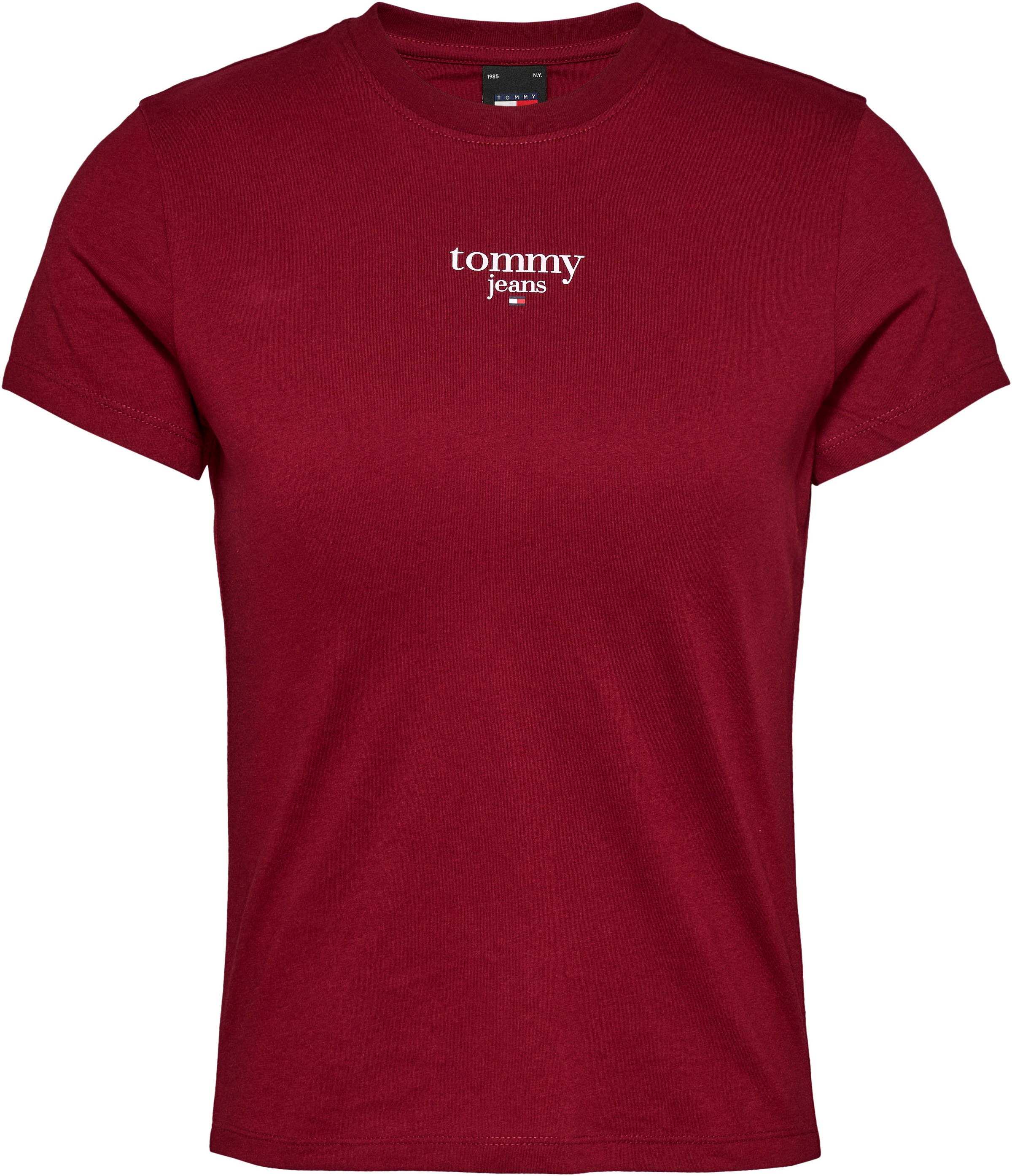 Tommy Jeans Rundhalsshirt »TJW SLIM ESSENTIAL LOGO 1 SS EXT«, mit Tommy Jeans Logoschriftzug, Rundhals