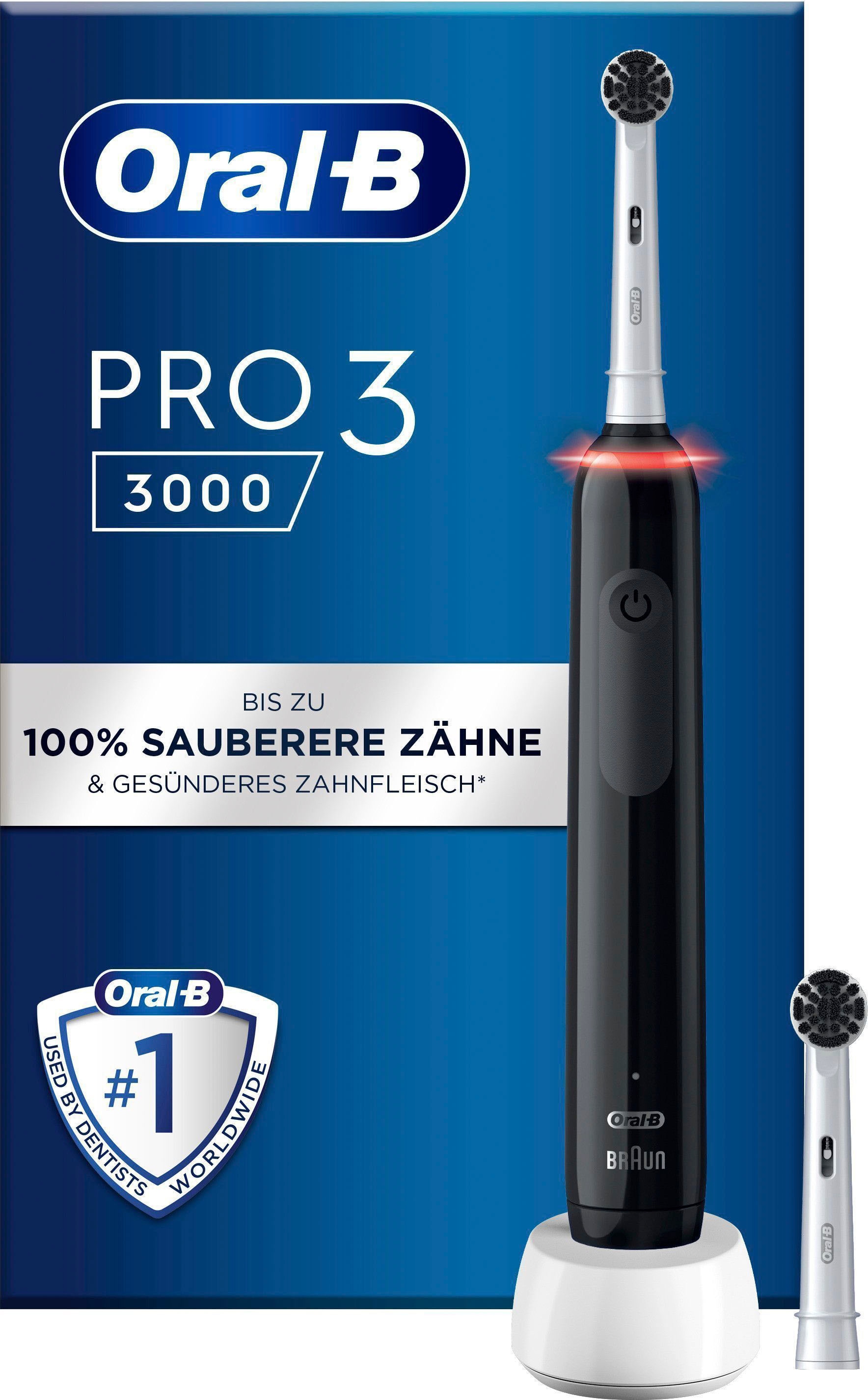Oral B Elektrische Zahnbürste »Pro 3 3000«, 2 St. Aufsteckbürsten, 3 Putzmodi
