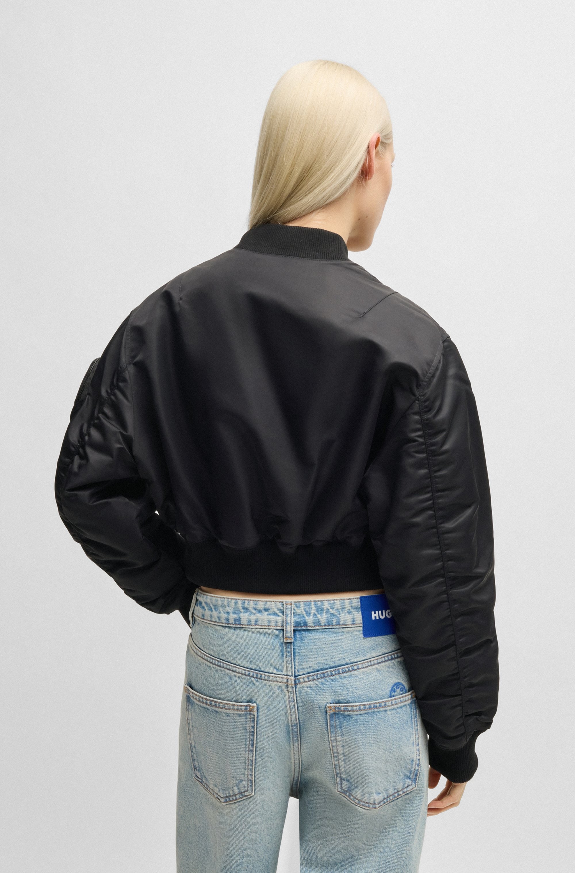 HUGO Blue Outdoorjacke »Foraia-1_B«, mit aufgesetzter Ärmeltasche, Bomberjacke Iconic Streetstyle