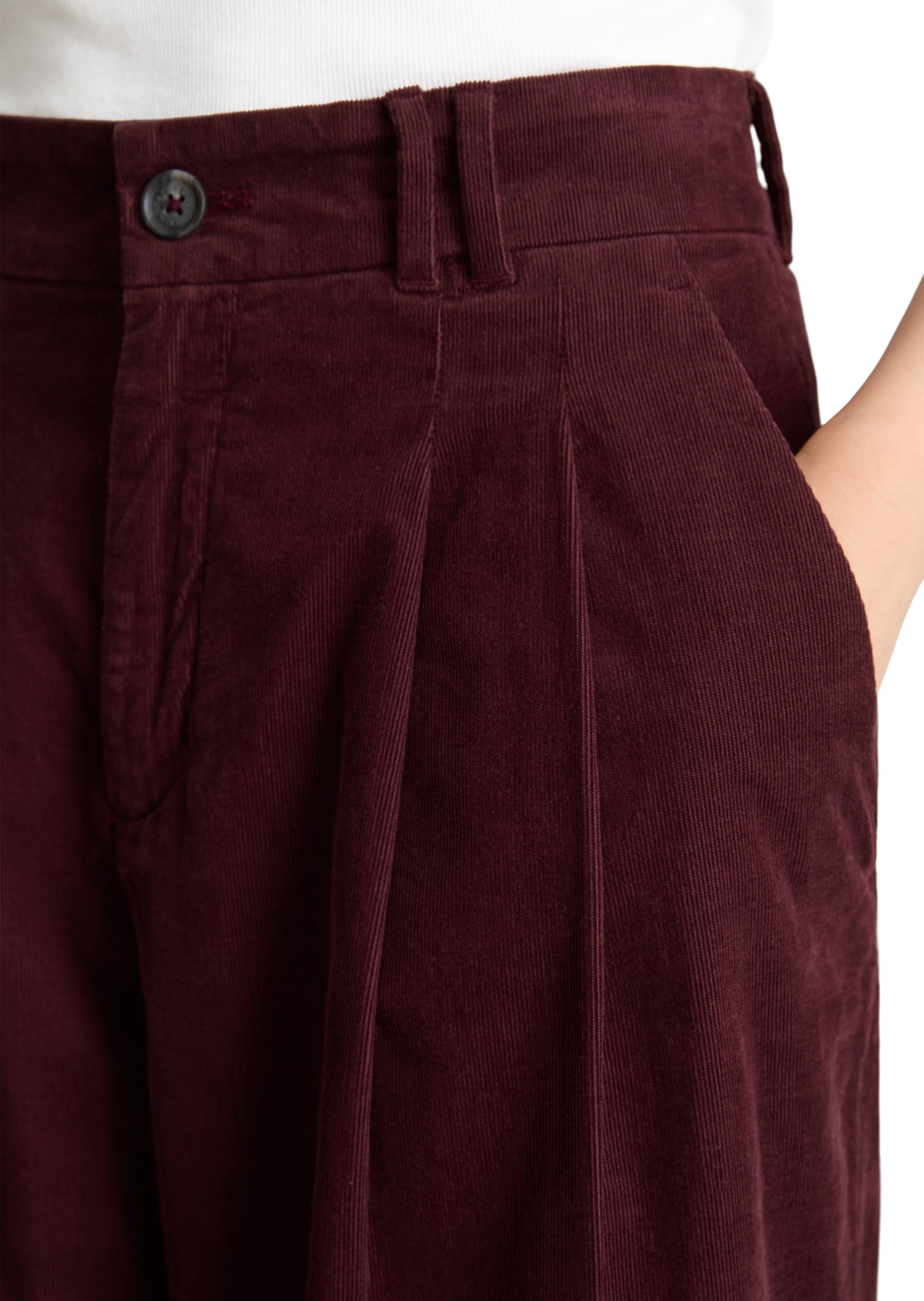 Marc O'Polo DENIM Cordhose  Bundfalten, wide aus Organic Cotton
