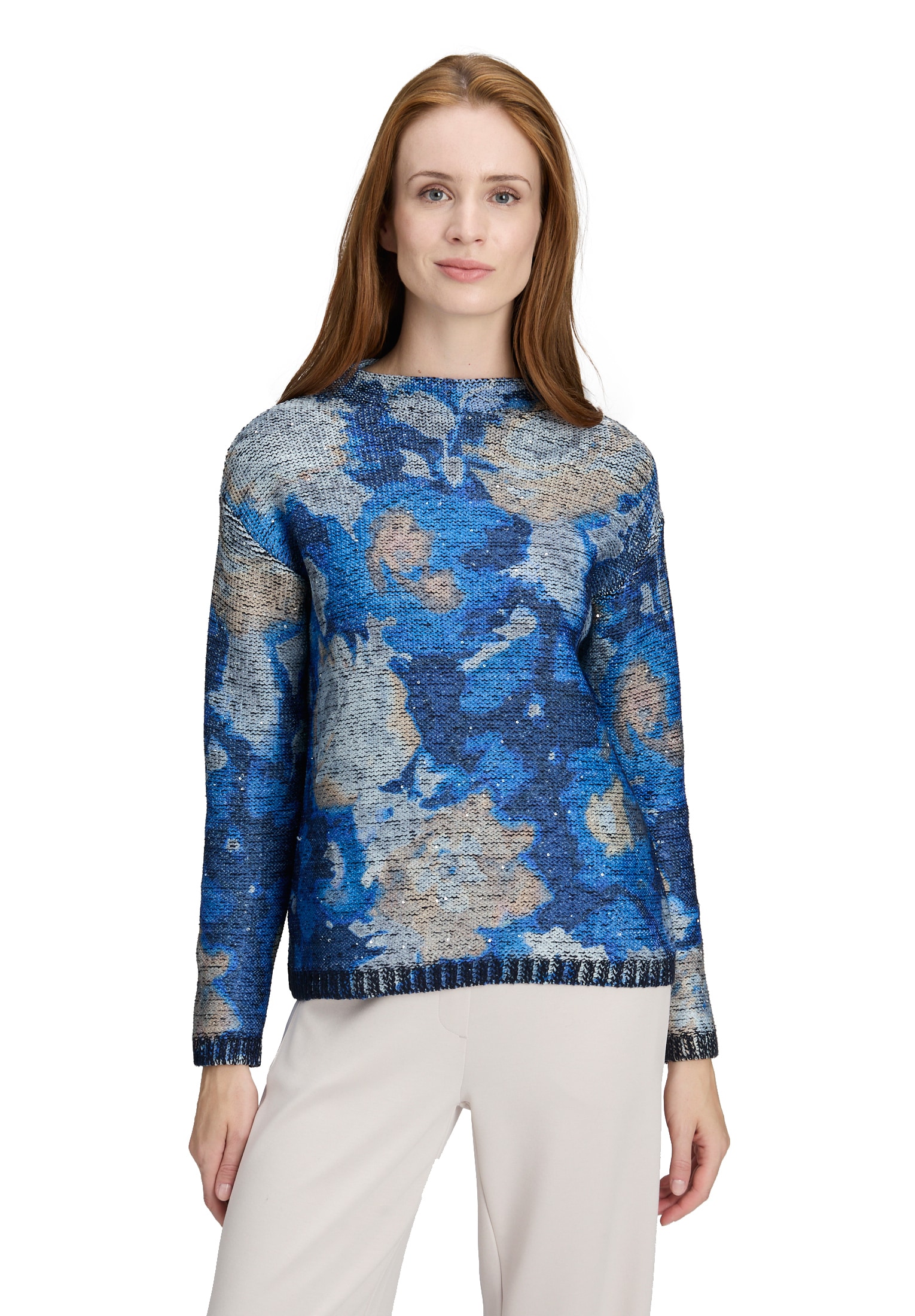 Betty Barclay Rundhalspullover »Grobstrick-Pullover mit Print«
