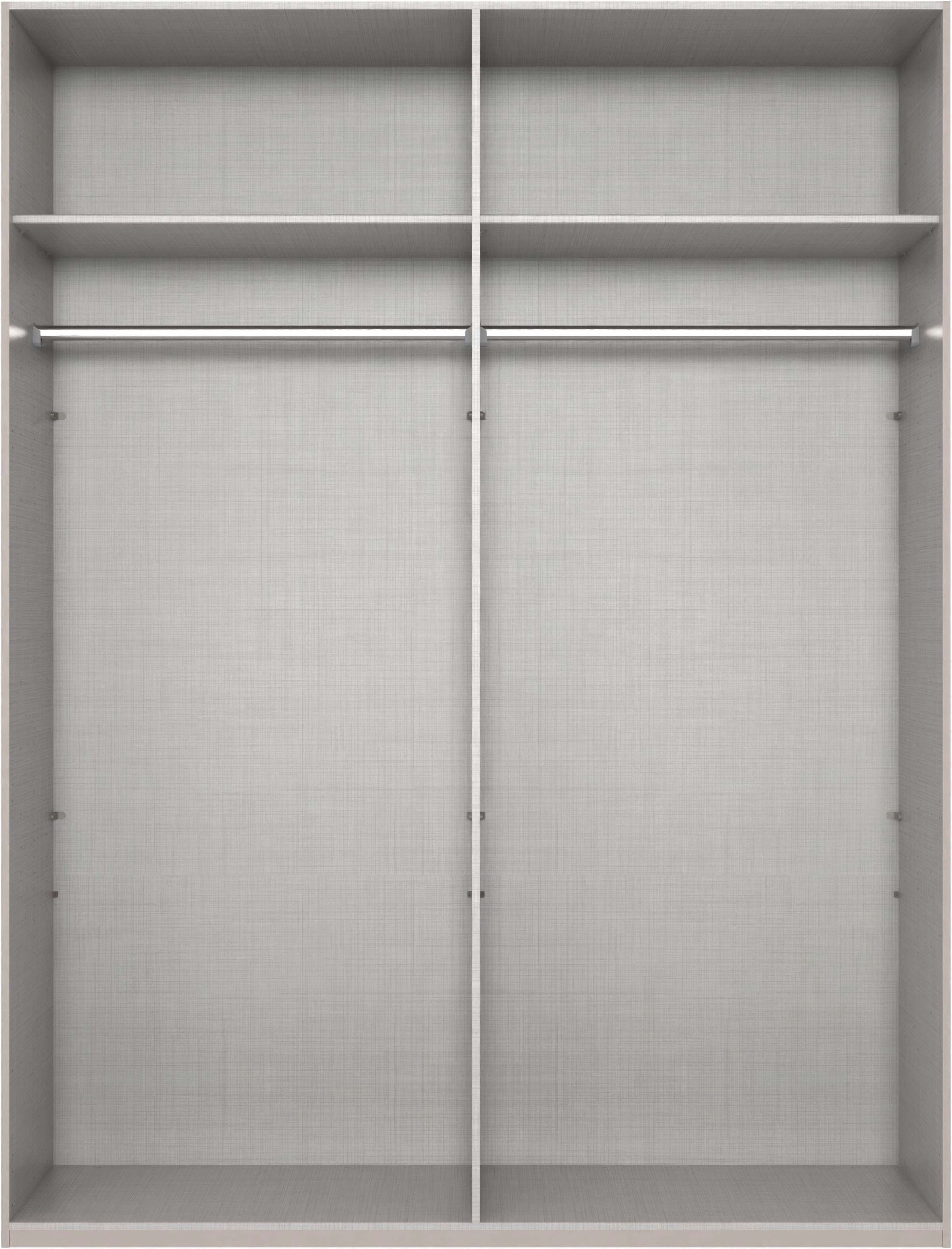 Wimex Kleiderschrank »Mugano, in 5 Breiten und 2 Höhen, Made in Germany«, (in Basic oder Premium Ausstattung mit 2 weiteren Einlegeböden), mit langen Griffstangen aus Metall, wahlweise mit oder ohne Spiegel