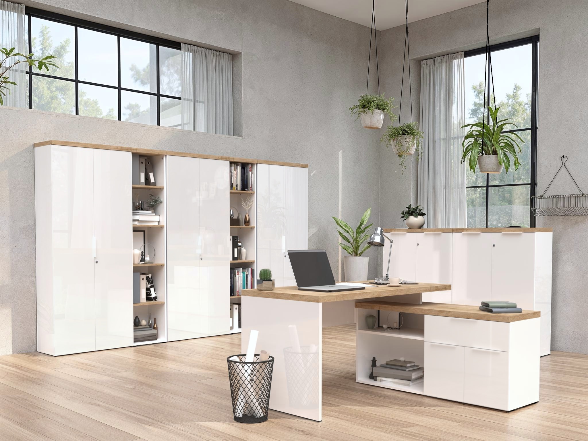 INOSIGN Eckschreibtisch »Easy, Computertisch – 38 mm Platte, perfekt fürs Büro & Homeoffice« Breite/Tiefe 138/132 cm, Schubkasten mit Selbsteinzug u. Dämpfung