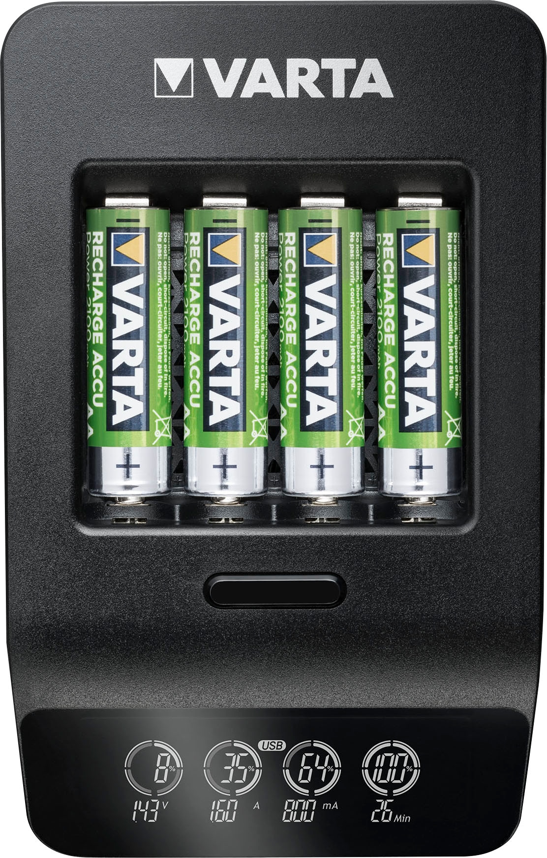 VARTA Powerstation »VARTA LCD Smart Charger+ für 4 AA/AAA-Akkus und USB-Geräte«, Micro