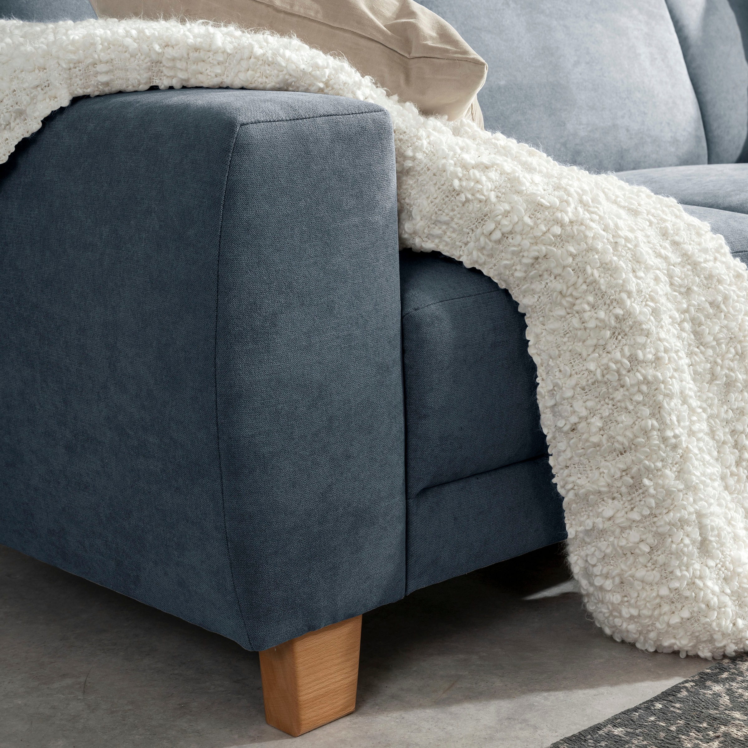 Max Winzer® Ecksofa »Blackpool modern, mittlere Sitzhärte mit hochwertiger Schaumpolsterung«, Lounge-Charakter durch niedrigen, leicht gewölbten Rücken