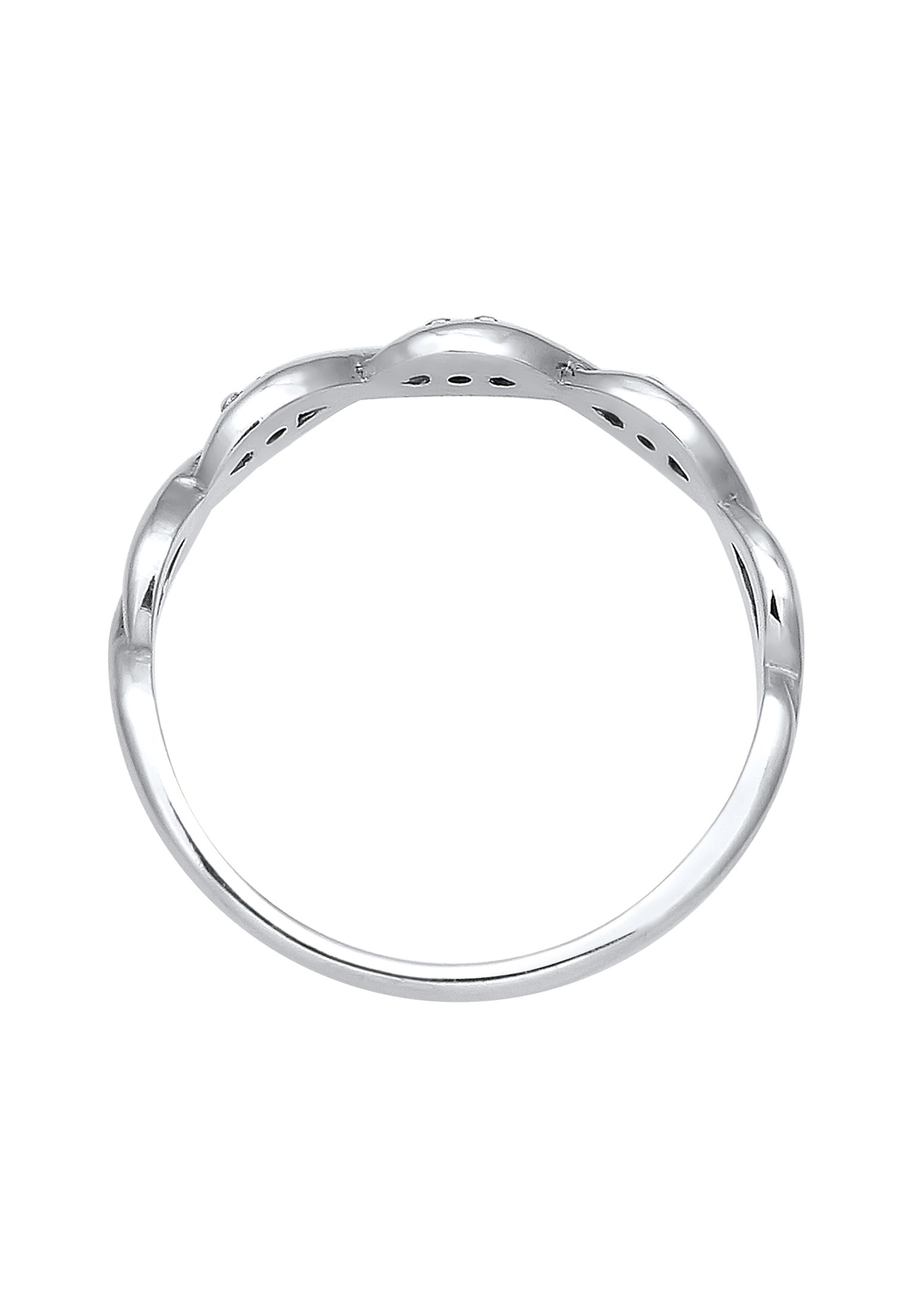 Elli DIAMONDS Verlobungsring »Ring Knoten Unendlich Diamant (0.045 ct.) 925 Silber«