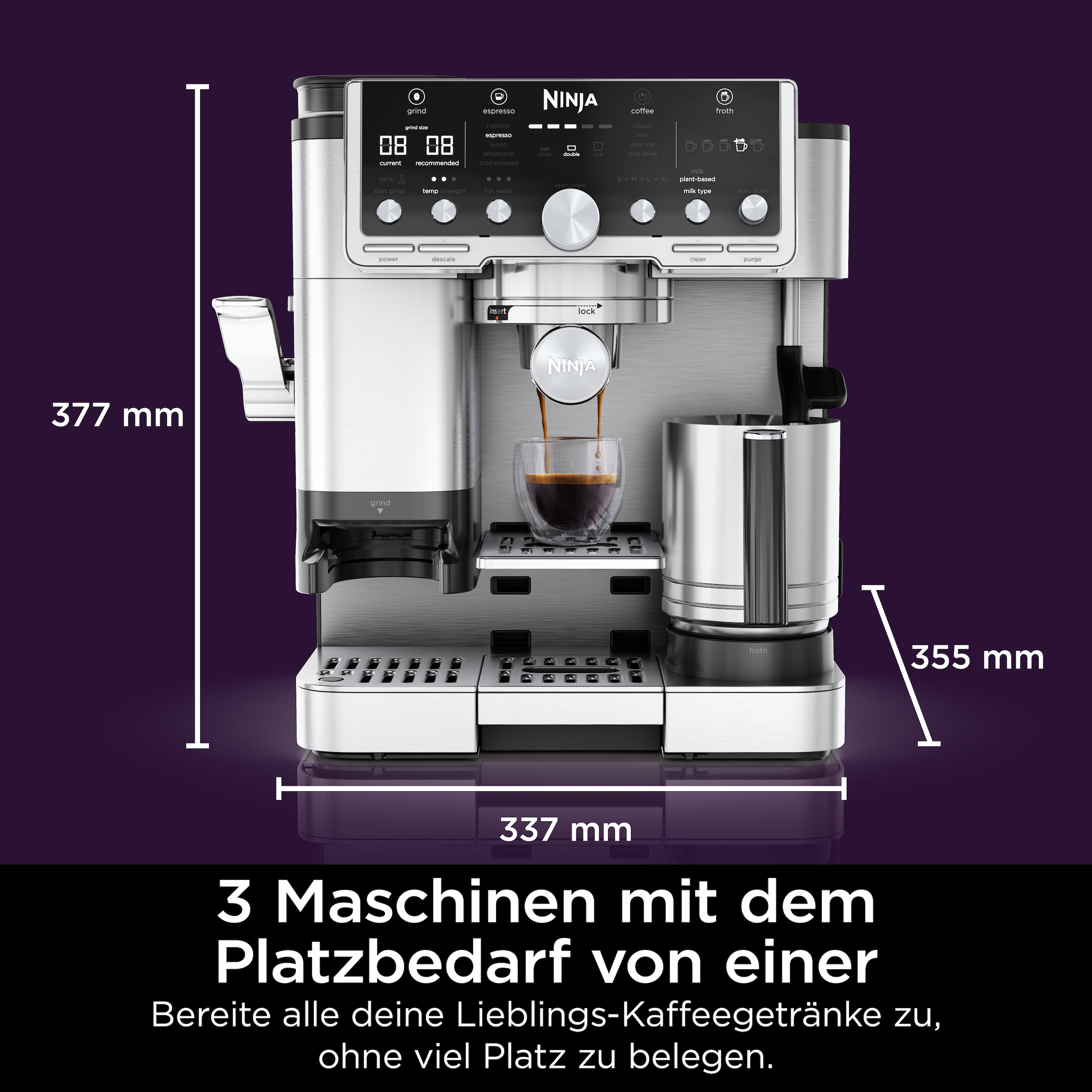 NINJA Espressomaschine »Ninja Luxe™ Café Pro Kaffeemaschine ES701EU« 3-in-1-Kaffeemaschine für Espresso, Filterkaffee und Cold Brew
