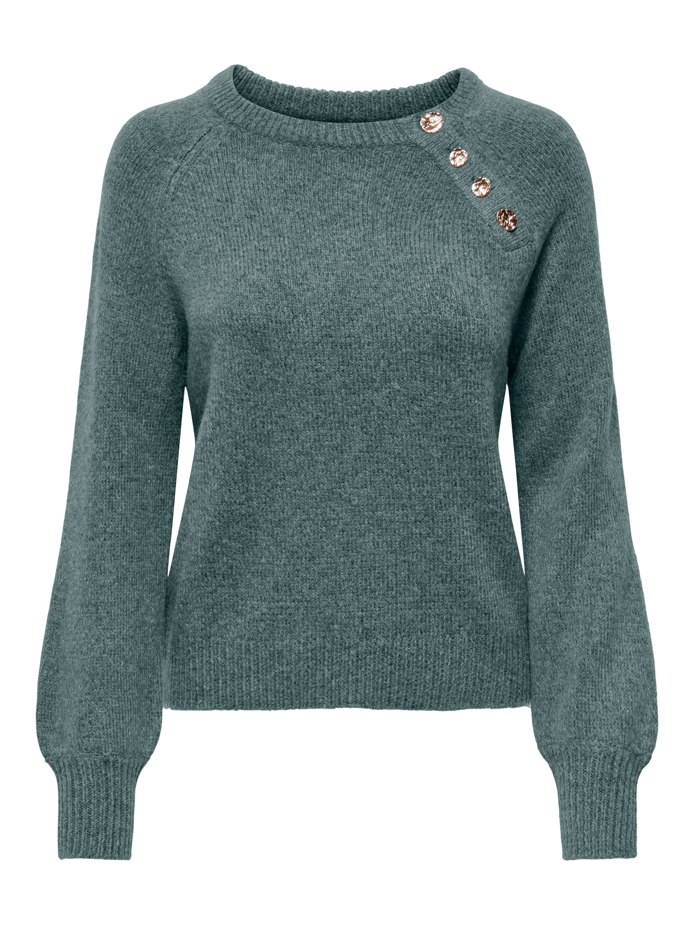 ONLY Rundhalspullover »ONLEMMA LS BUTTON ONECK EX KNT« Kunstfaser, regular fit