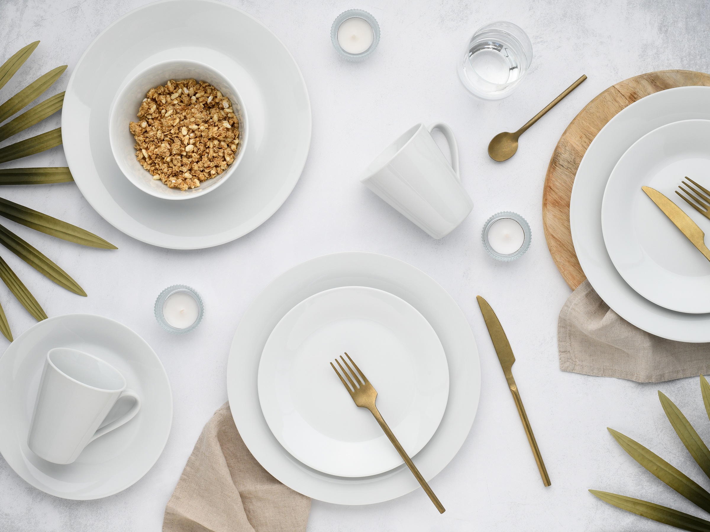 CreaTable Kombiservice »BASE Weiß, Service 24-tlg.« Klassisch, Zeitlos, Der Alleskönner