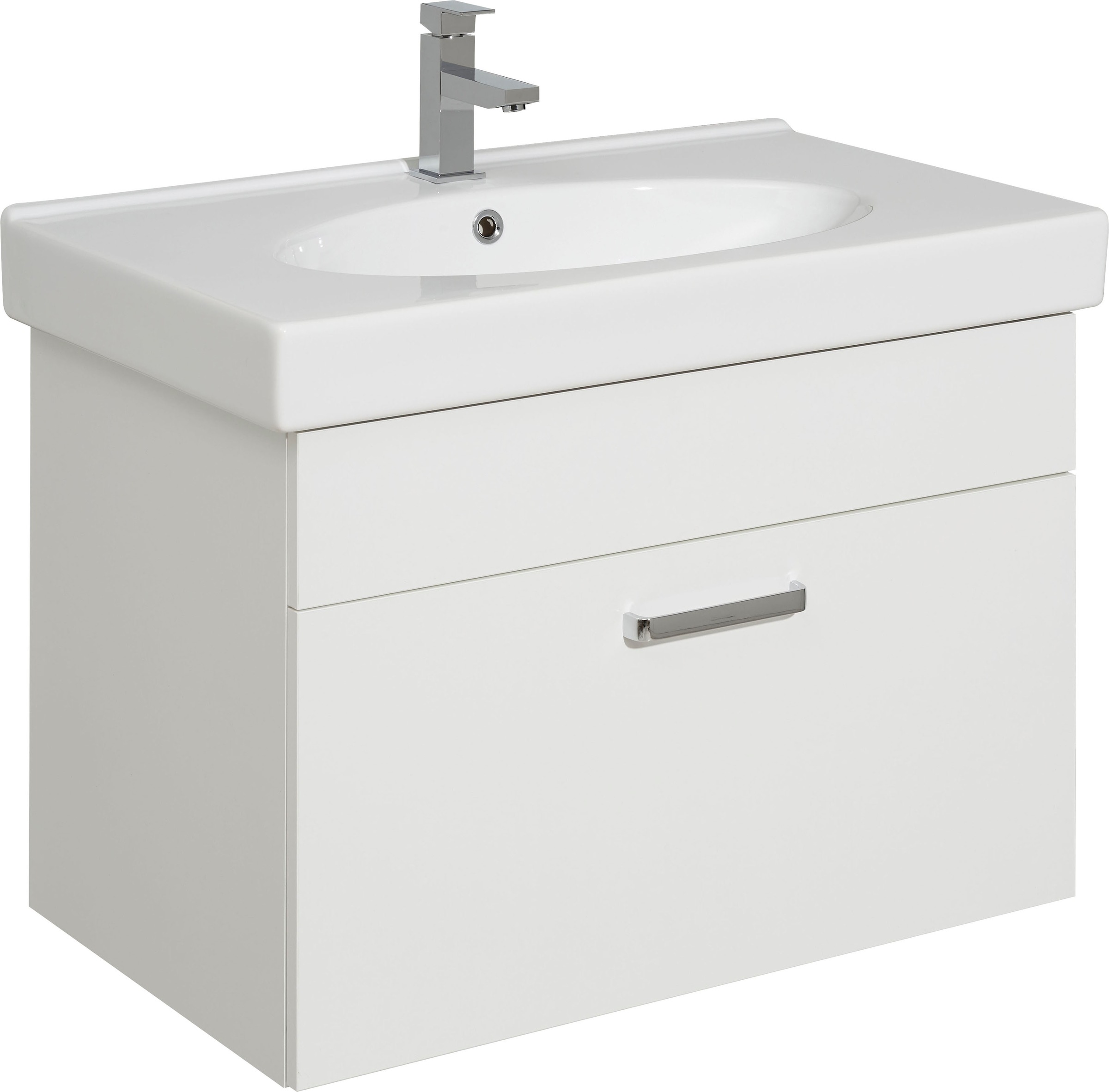 Saphir Badmöbel-Set »Quickset 3-teilig, Keramik-Waschtisch mit LED-Spiegelschrank, Bad-Set« 4 Stk. tlg.