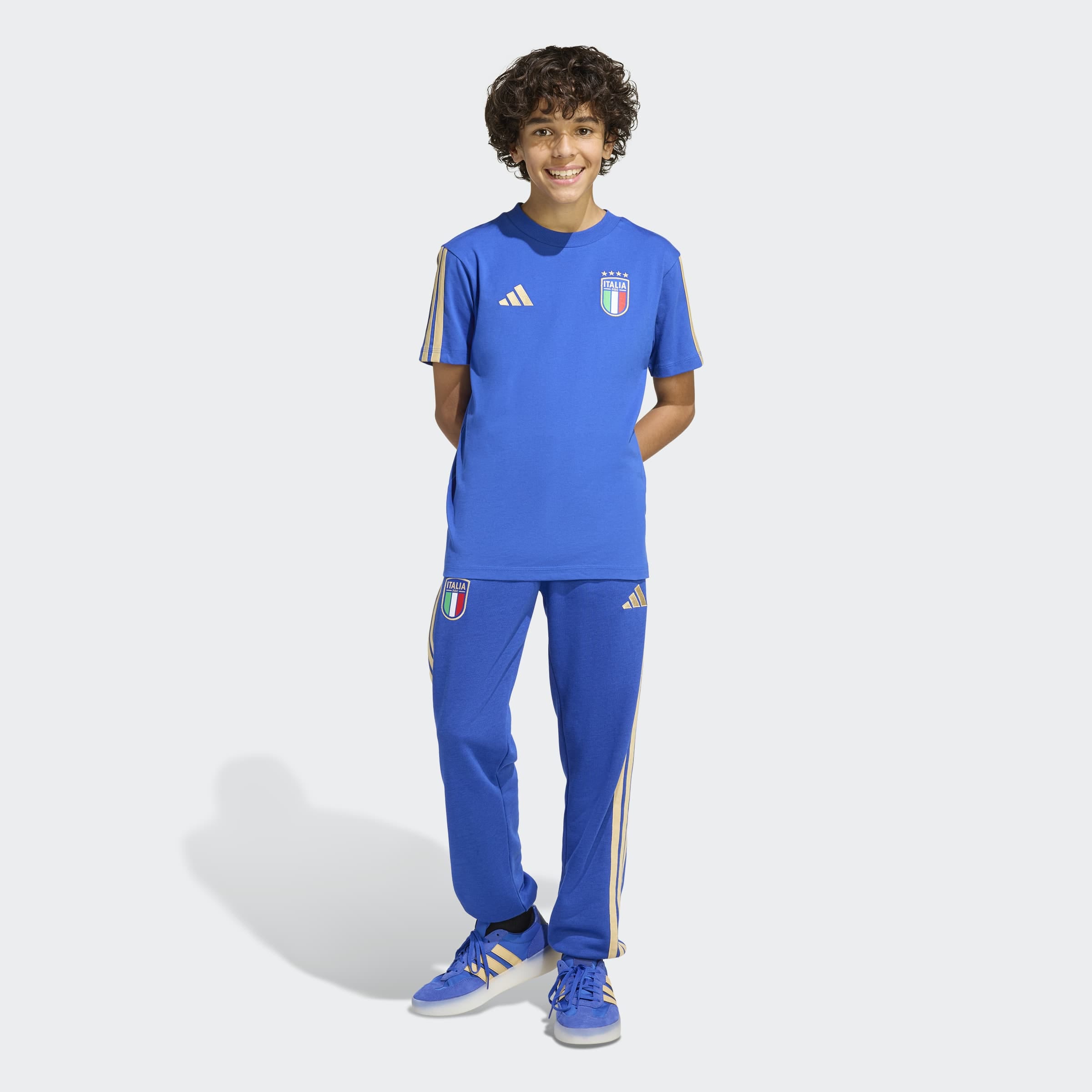 adidas Performance T-Shirt »FIGC KIDS TEE« für Kinder, mit Rundhalsausschnitt, fußball-inspiriertes Design